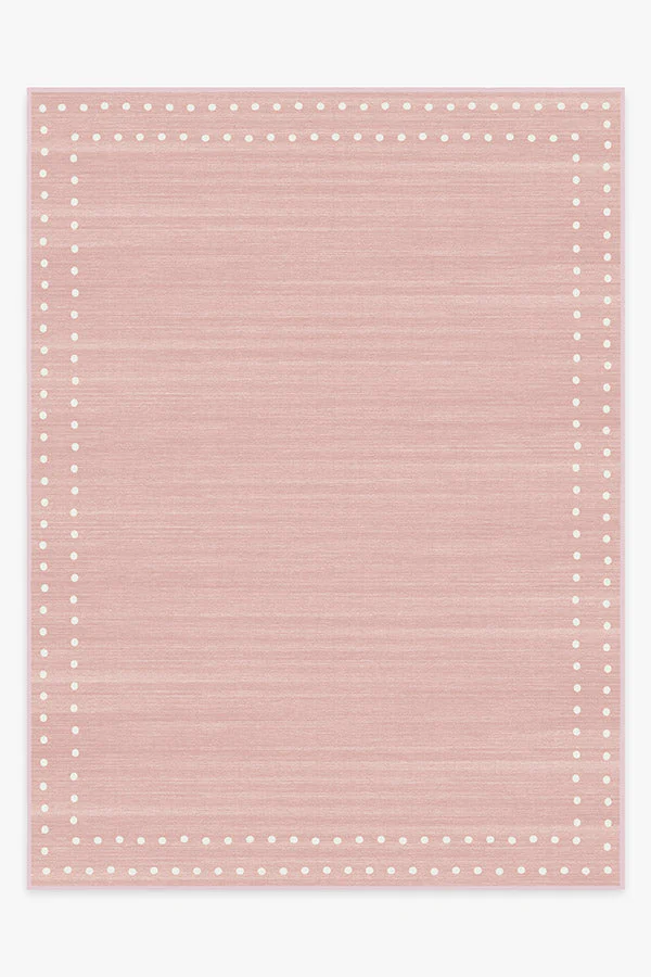Dot Border Pink Rug