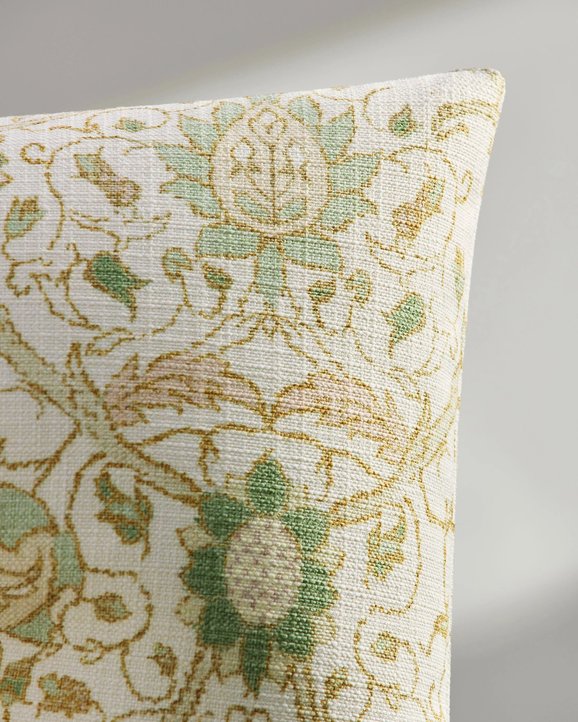 Montreal Vintage Cream Woven Throw Pillow by Morris & Co.