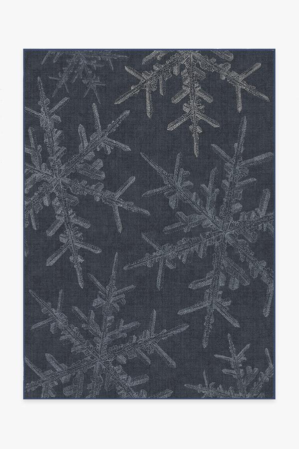 Snowflake Navy Flatwoven Rug