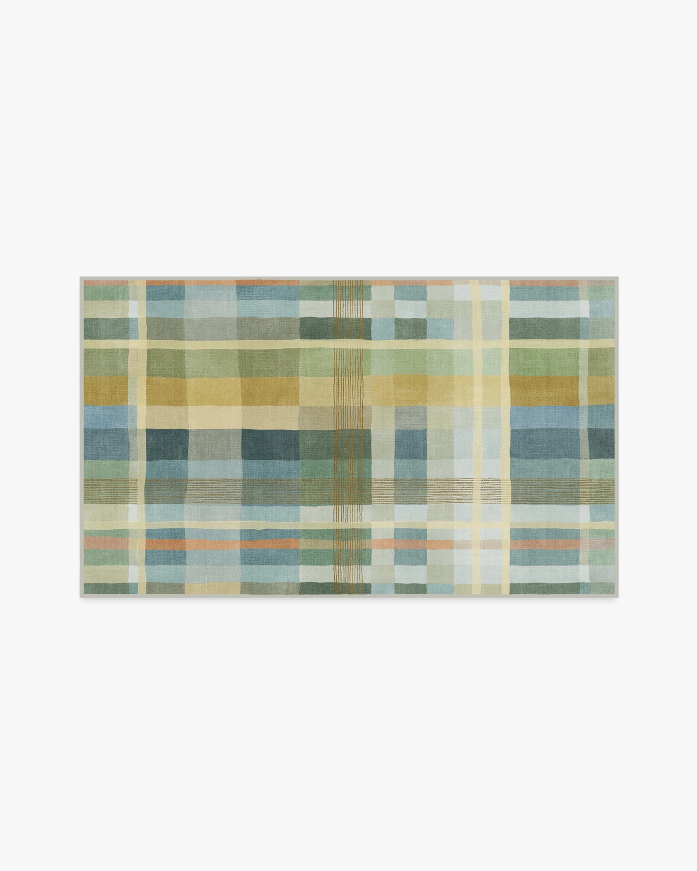 Margot Plaid Blue Flatwoven Rug