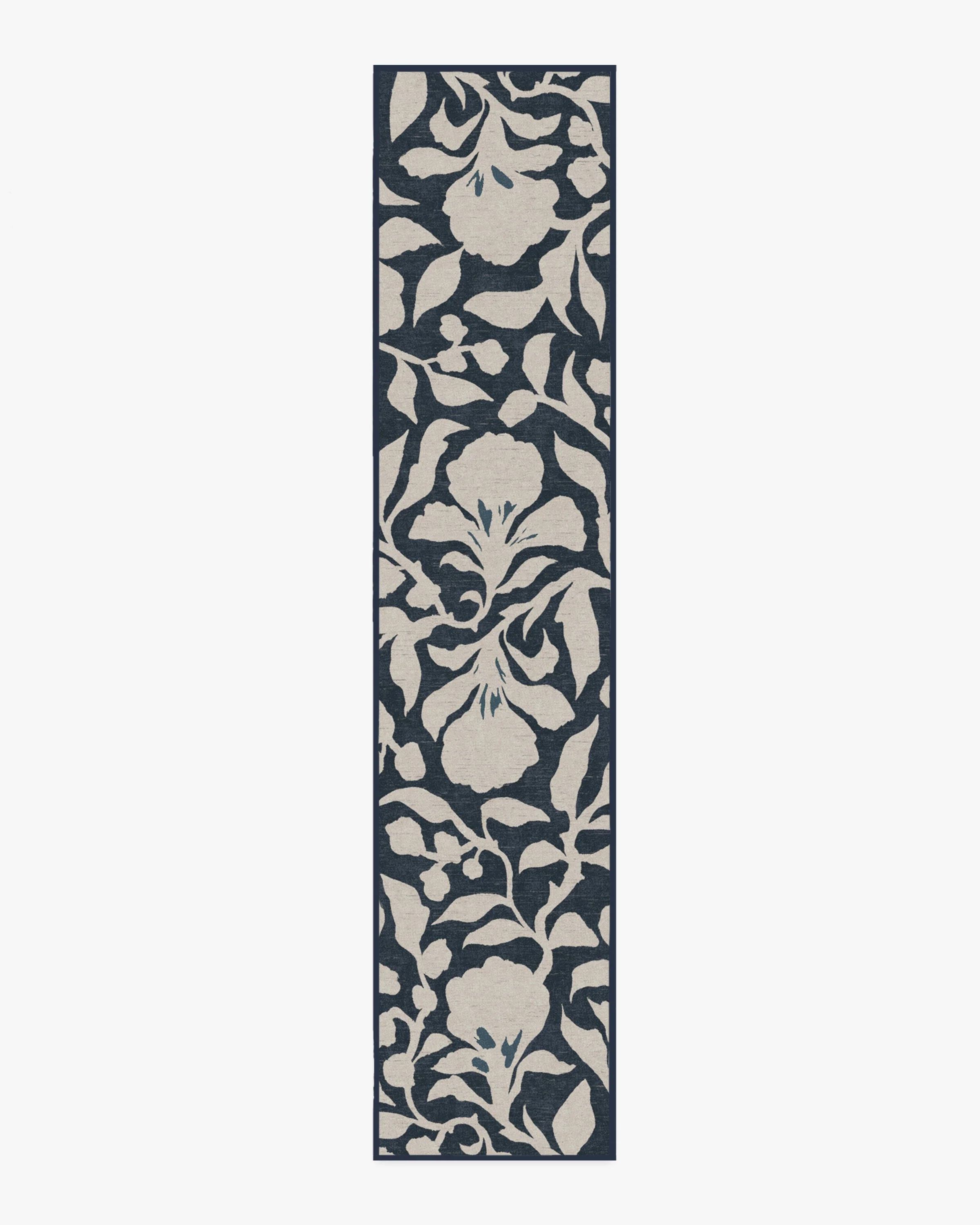 Flora Ink Blue & Ivory Flatwoven Rug by The Hiltons