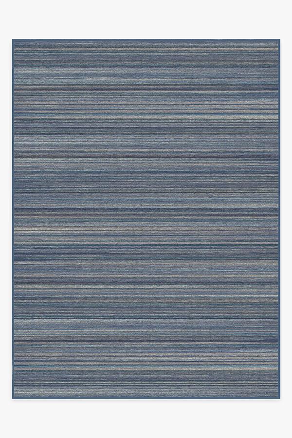 Multi Stripe Blue Flatwoven Rug