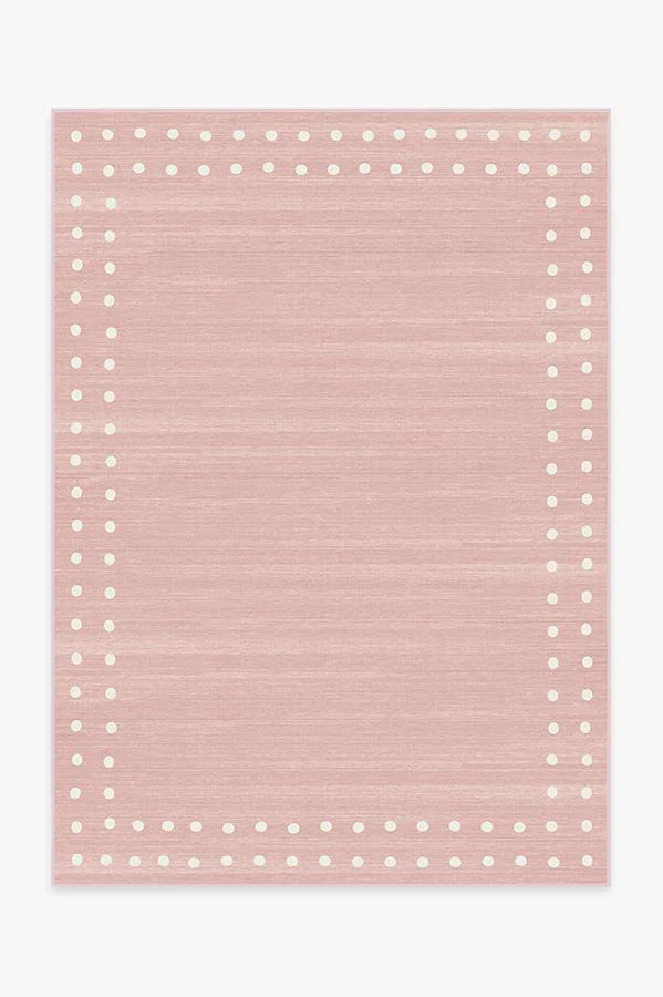 Dot Border Pink Rug