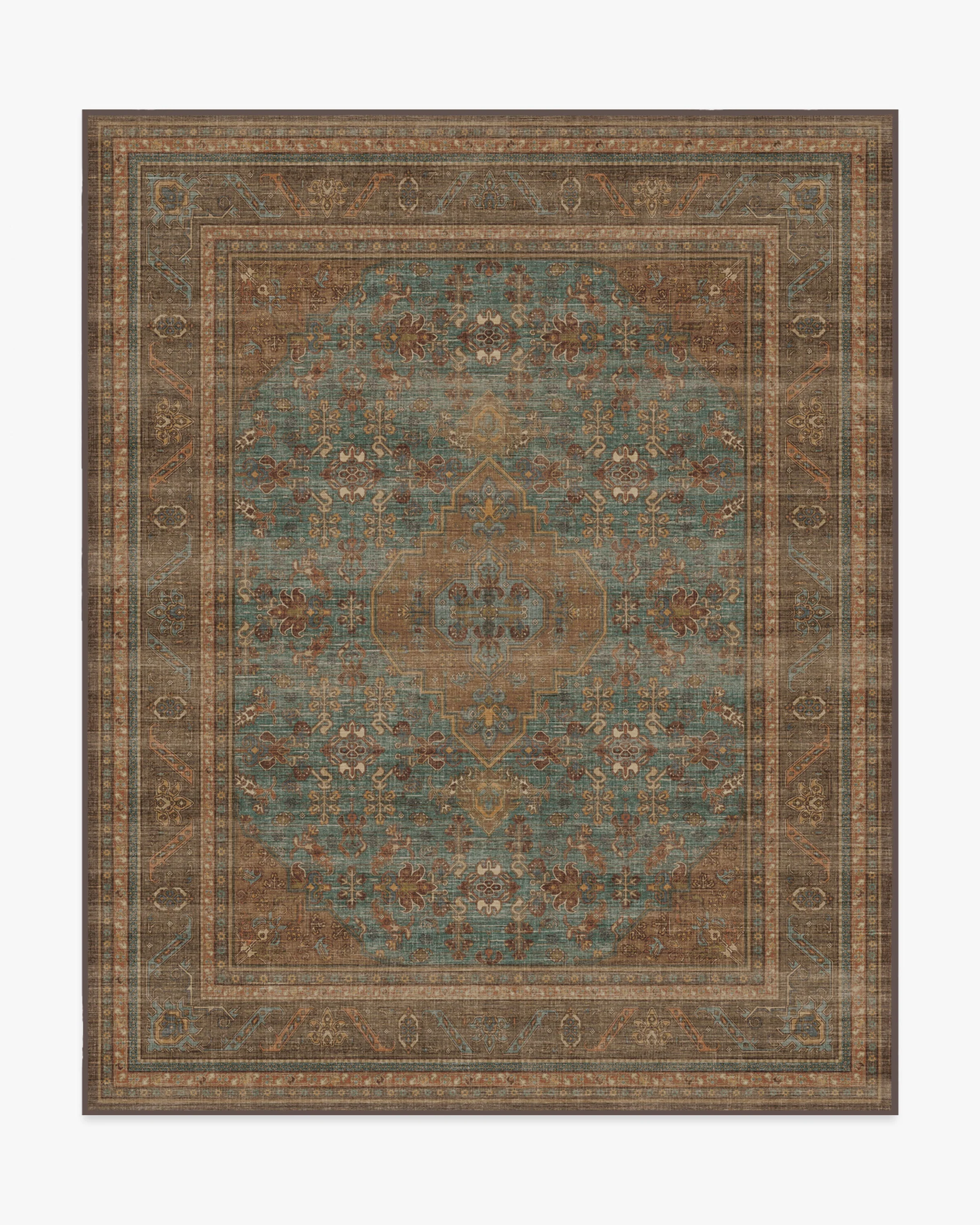 Rowan Teal Blue & Copper Rug