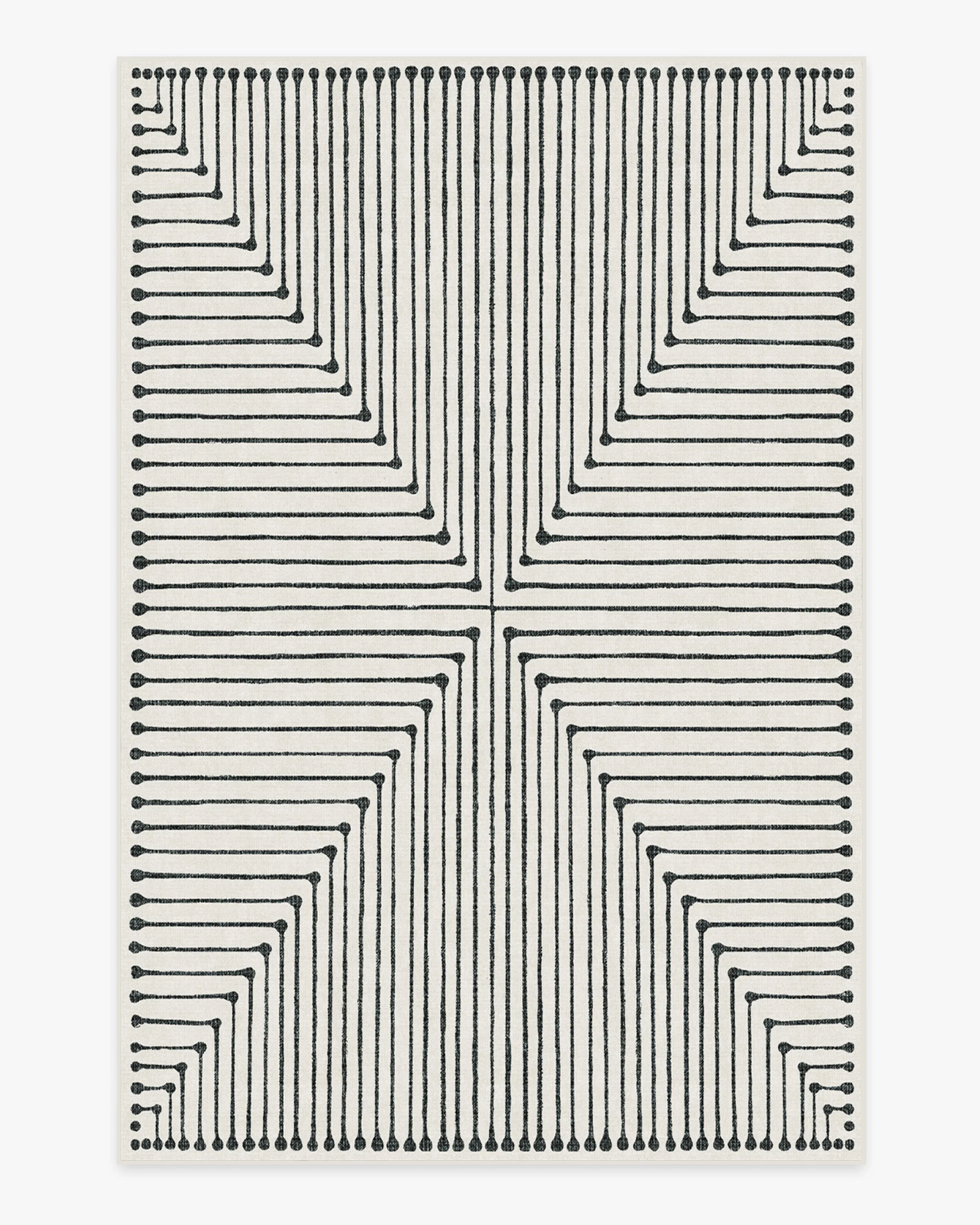 Inkdrop Black & Ivory Flatwoven Rug by Jonathan Adler
