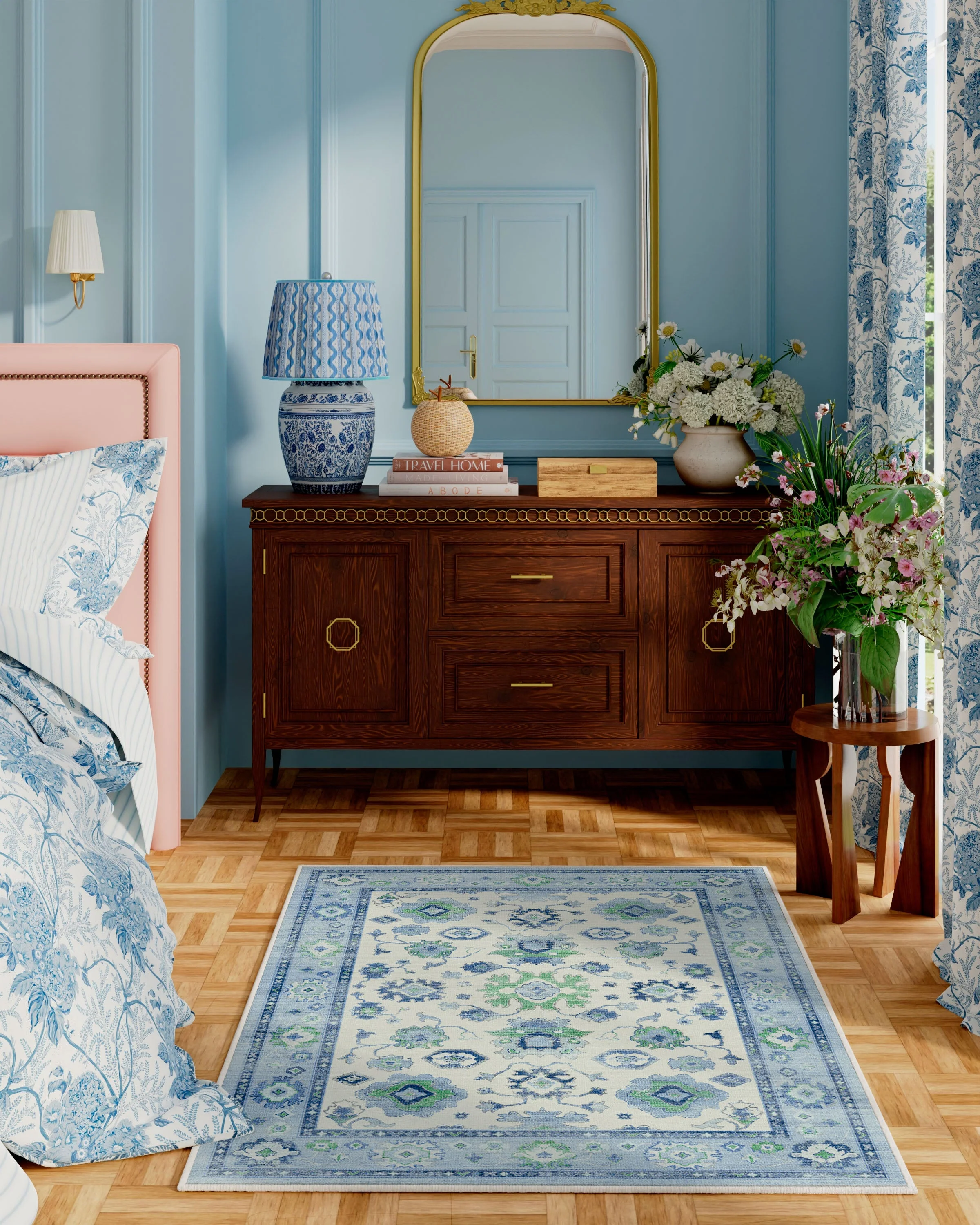 Serena Blue Rug by Mrs. Alice