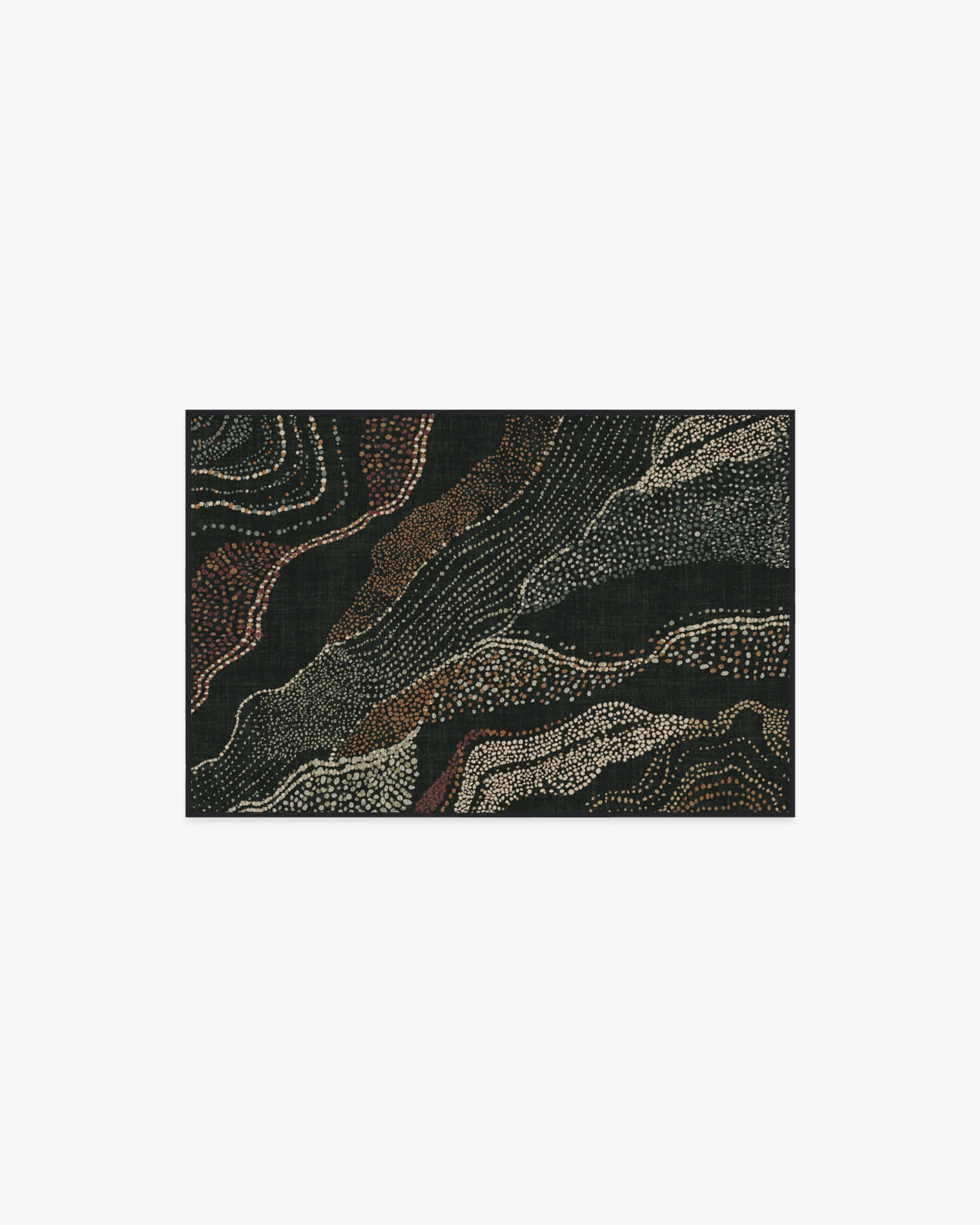 Adorned Black Multicolor Rug by Malene Barnett