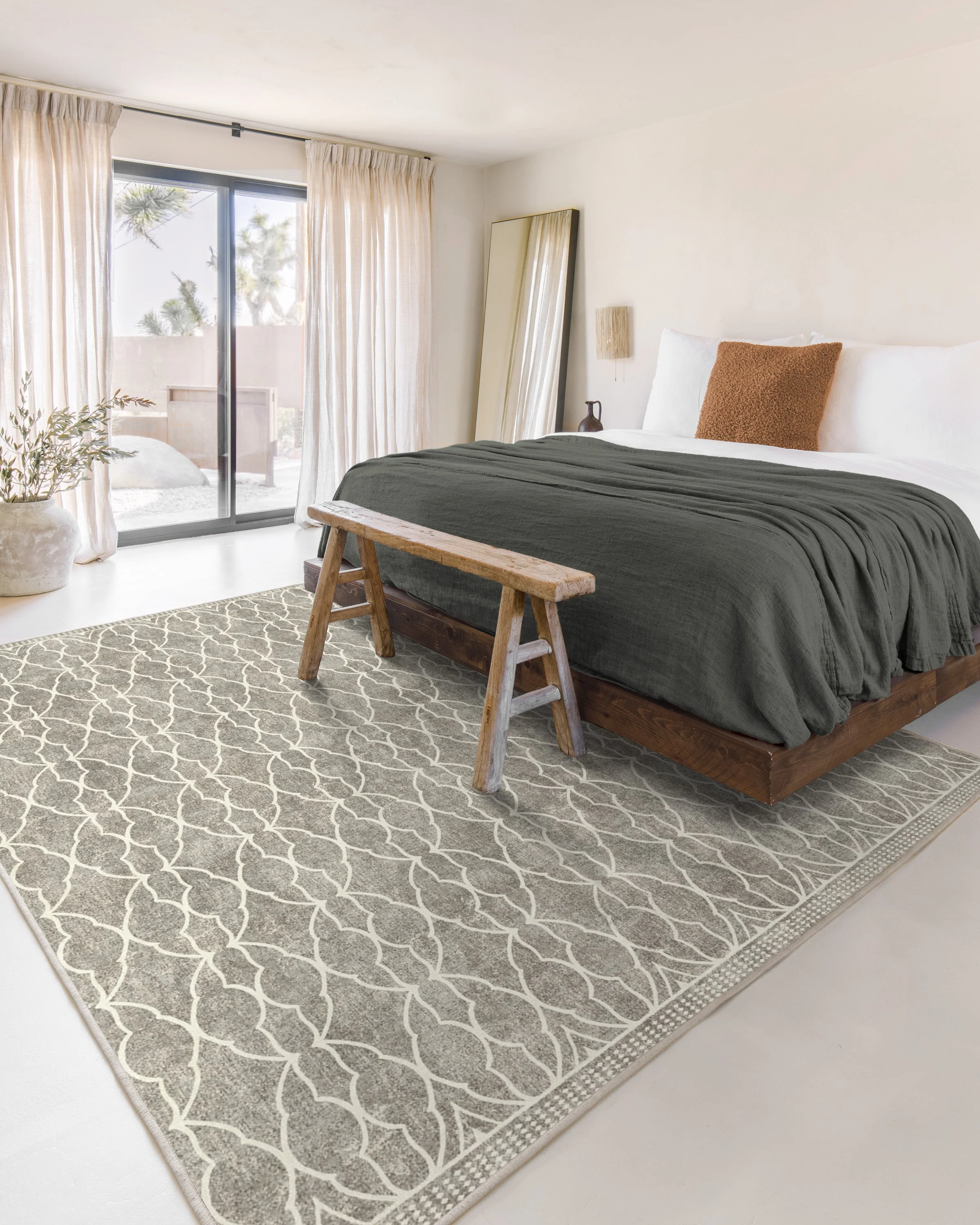 Grogu™ Trellis Ash Grey Flatwoven Rug