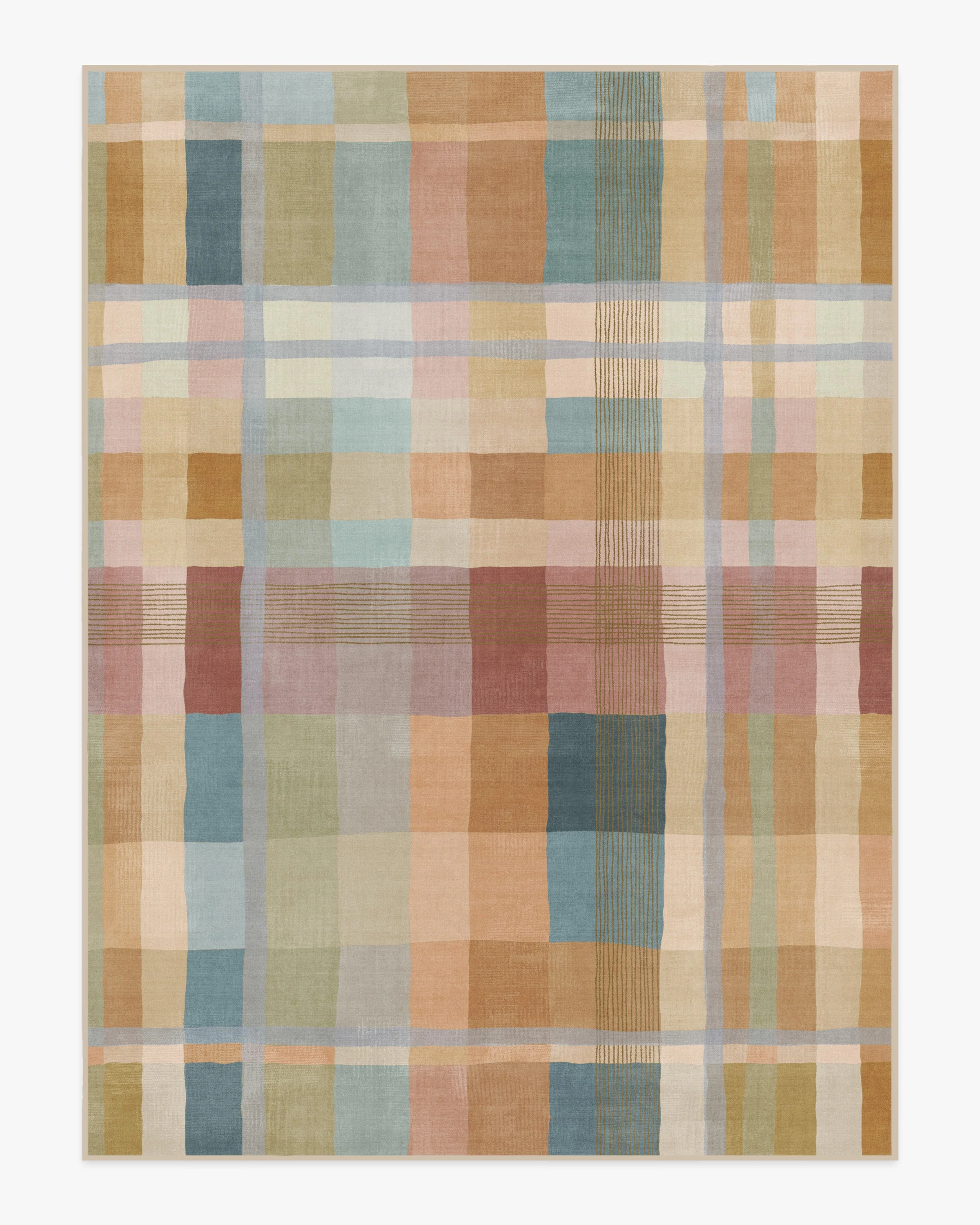 Margot Plaid Ochre Multicolor Flatwoven Rug
