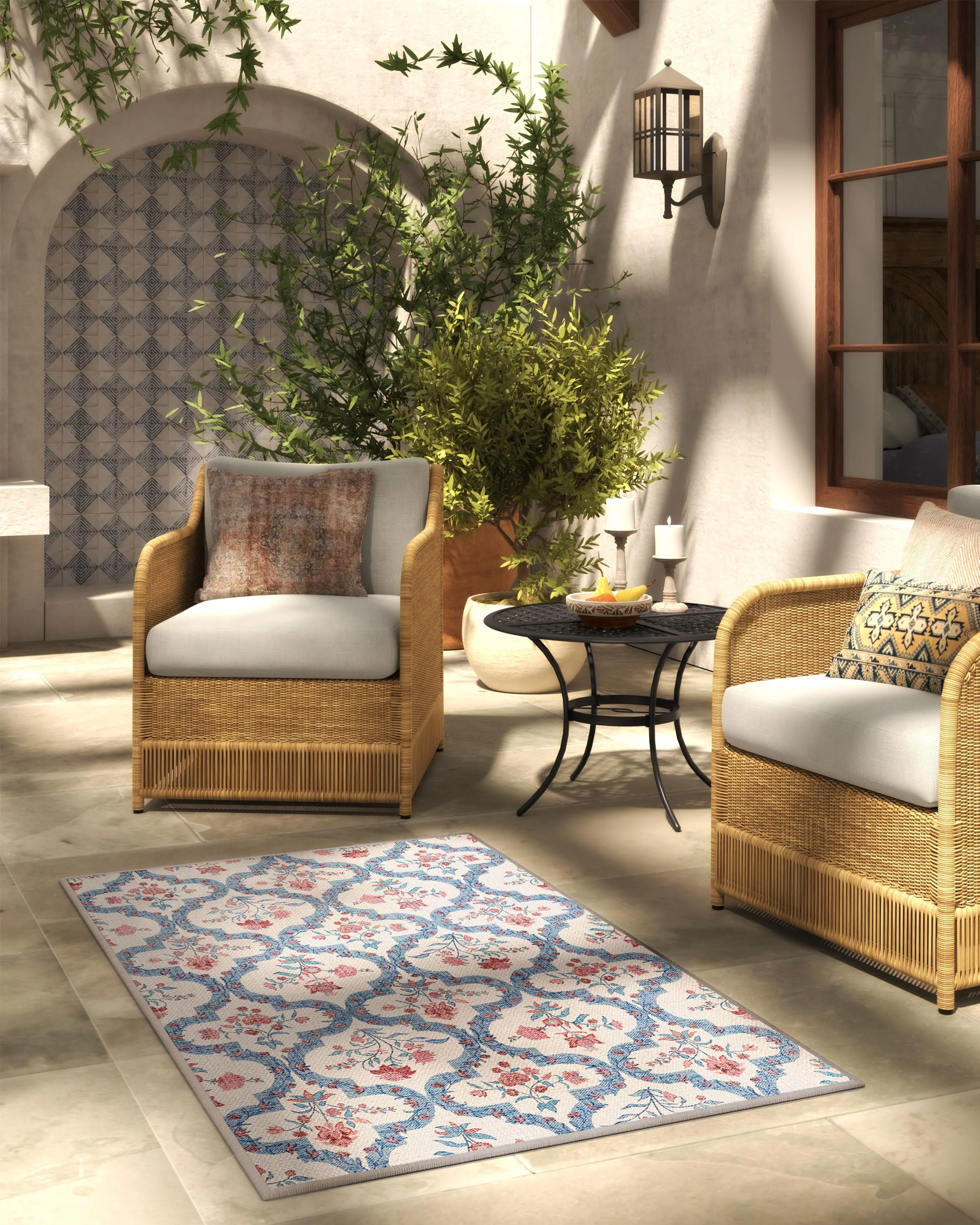 Elodie Currant & Ocean Outdoor Rug