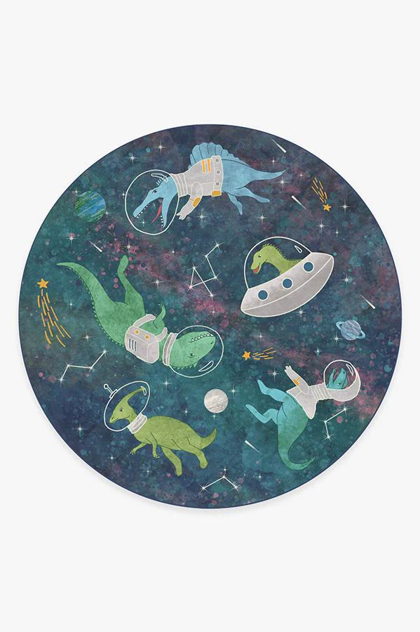 Dinosaurs in Space Flatwoven Rug