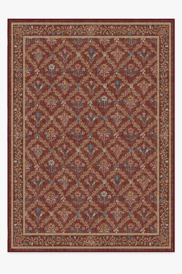 Bellflowers Amber Red Rug by Morris & Co.