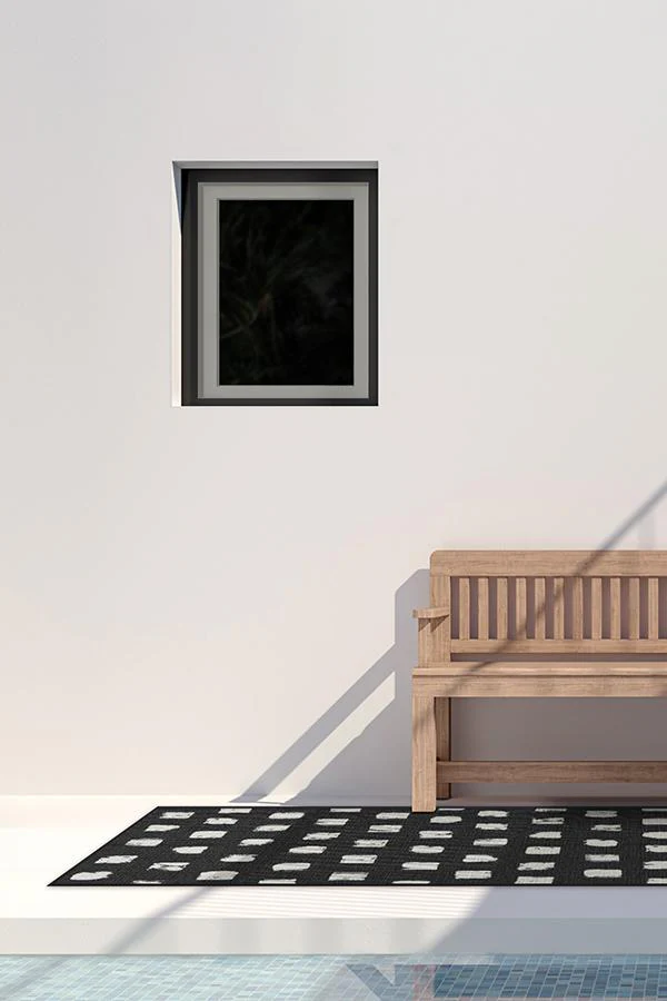 Cobblestone Black Outdoor Rug