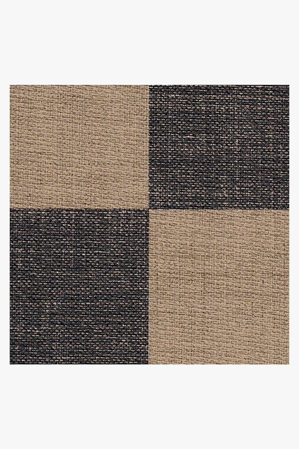 Checkerboard Soft Black Re-Jute Rug