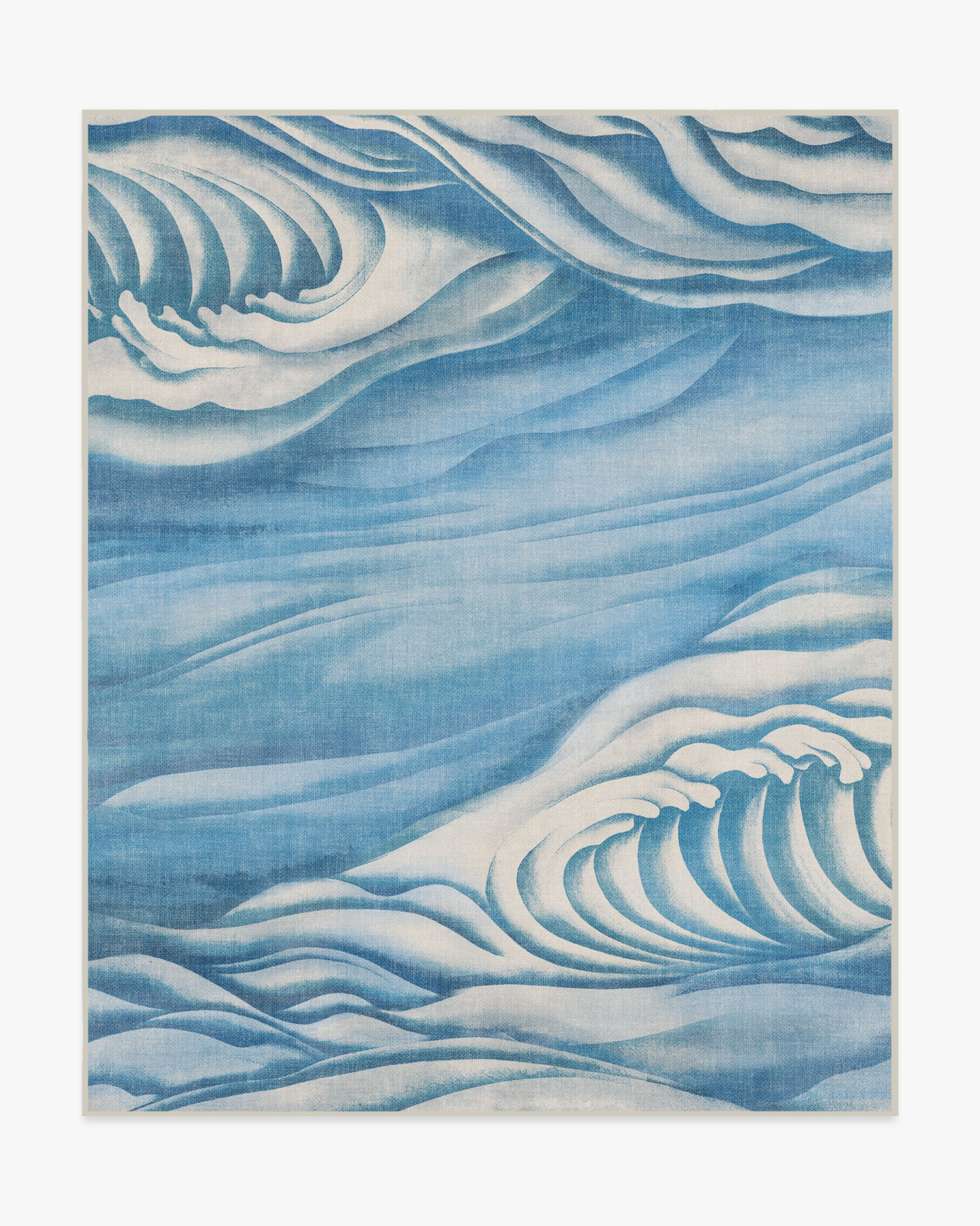 Waves Soft Blue Outdoor Rug by Gracie
