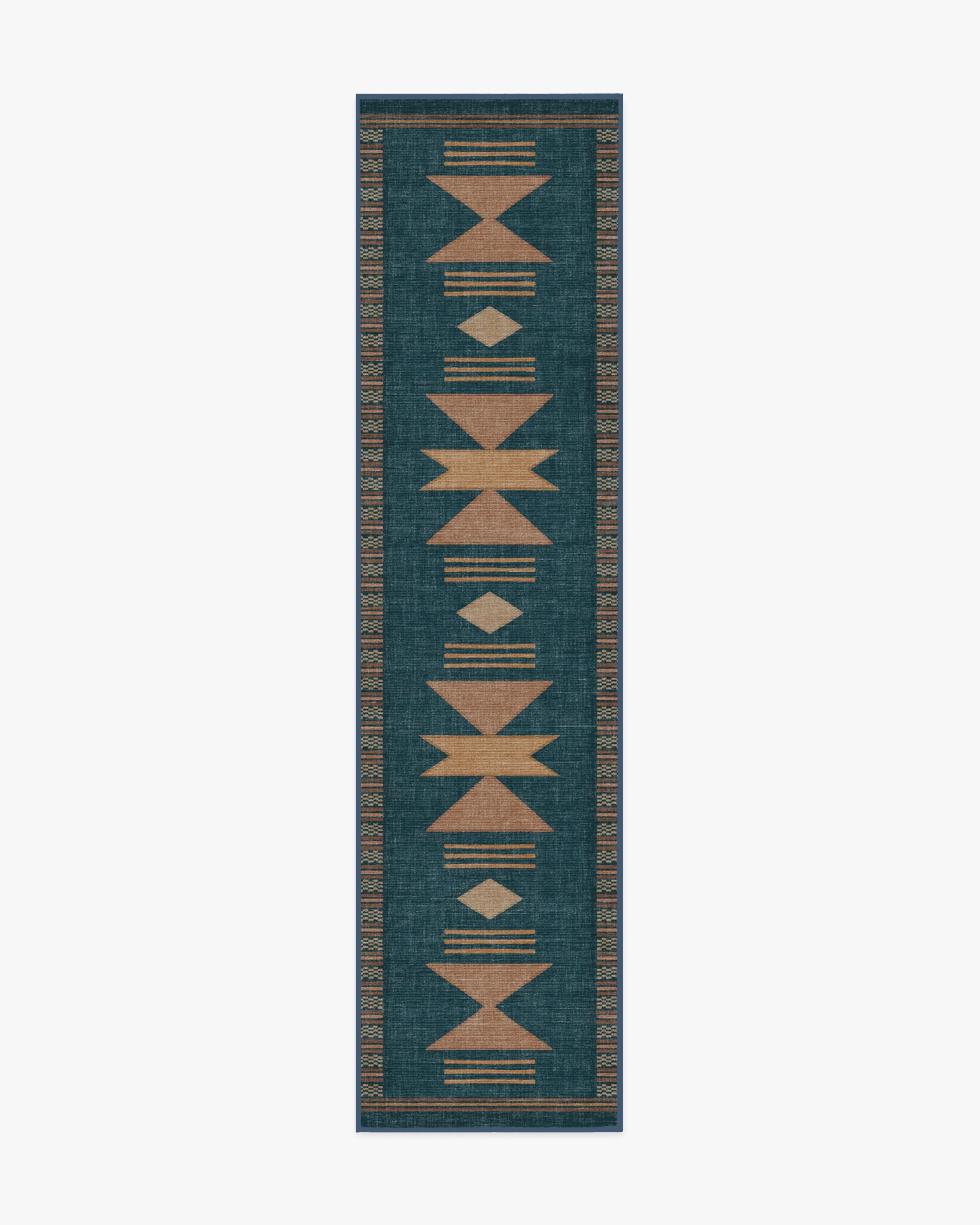 Lark Blue & Rose Flatwoven Rug