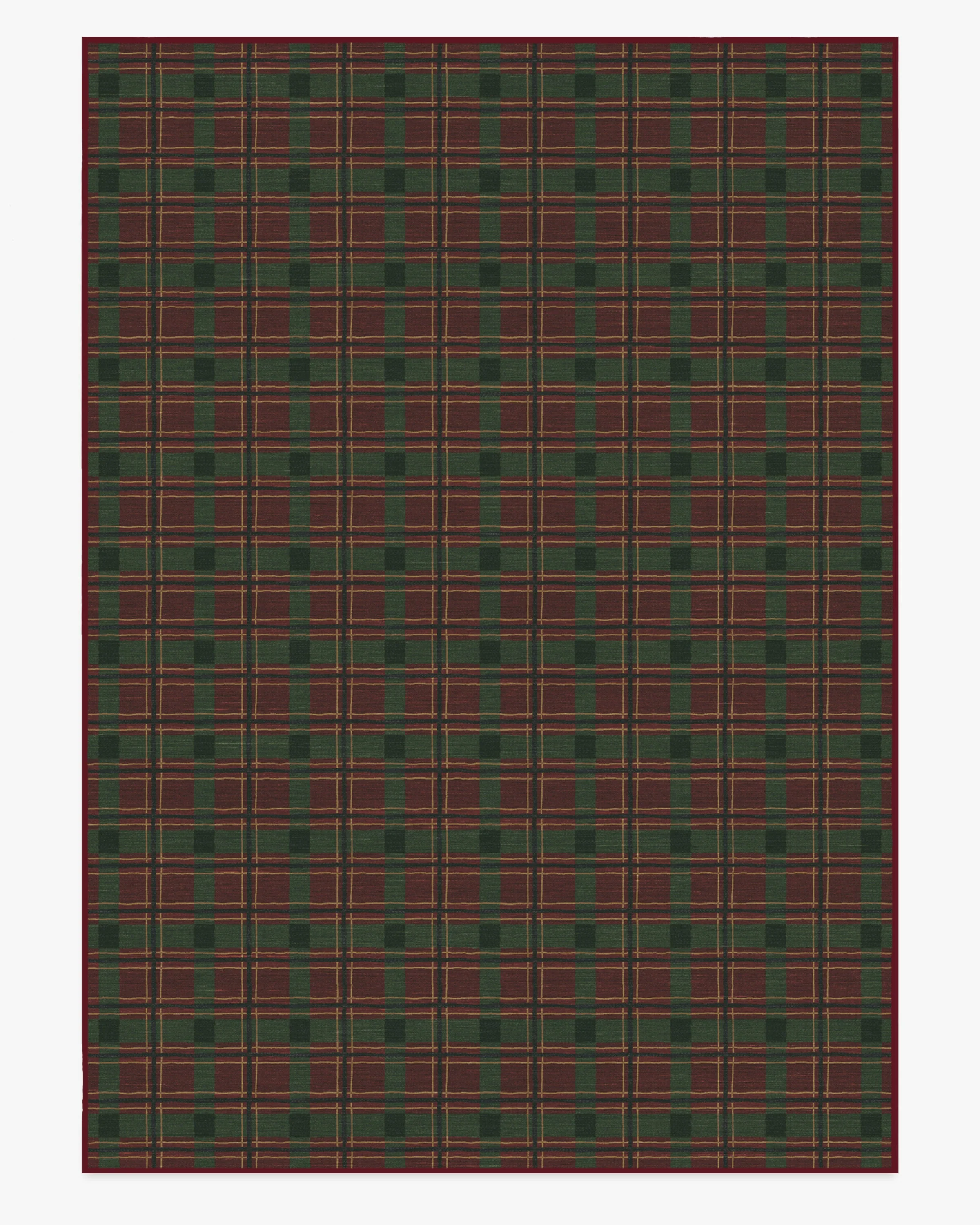 Piper Plaid Burgundy & Green Flatwoven Rug