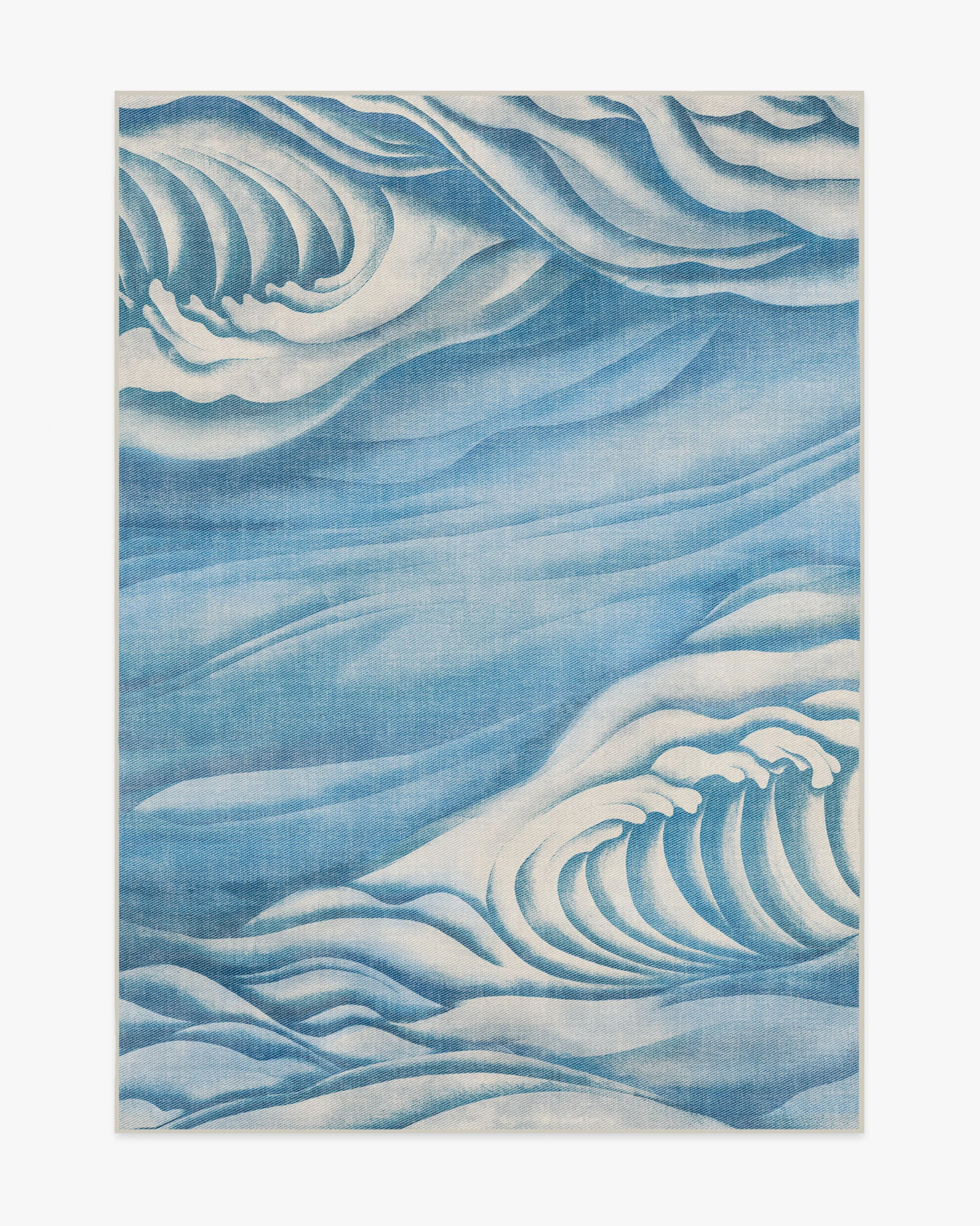 Waves Soft Blue Outdoor Rug by Gracie