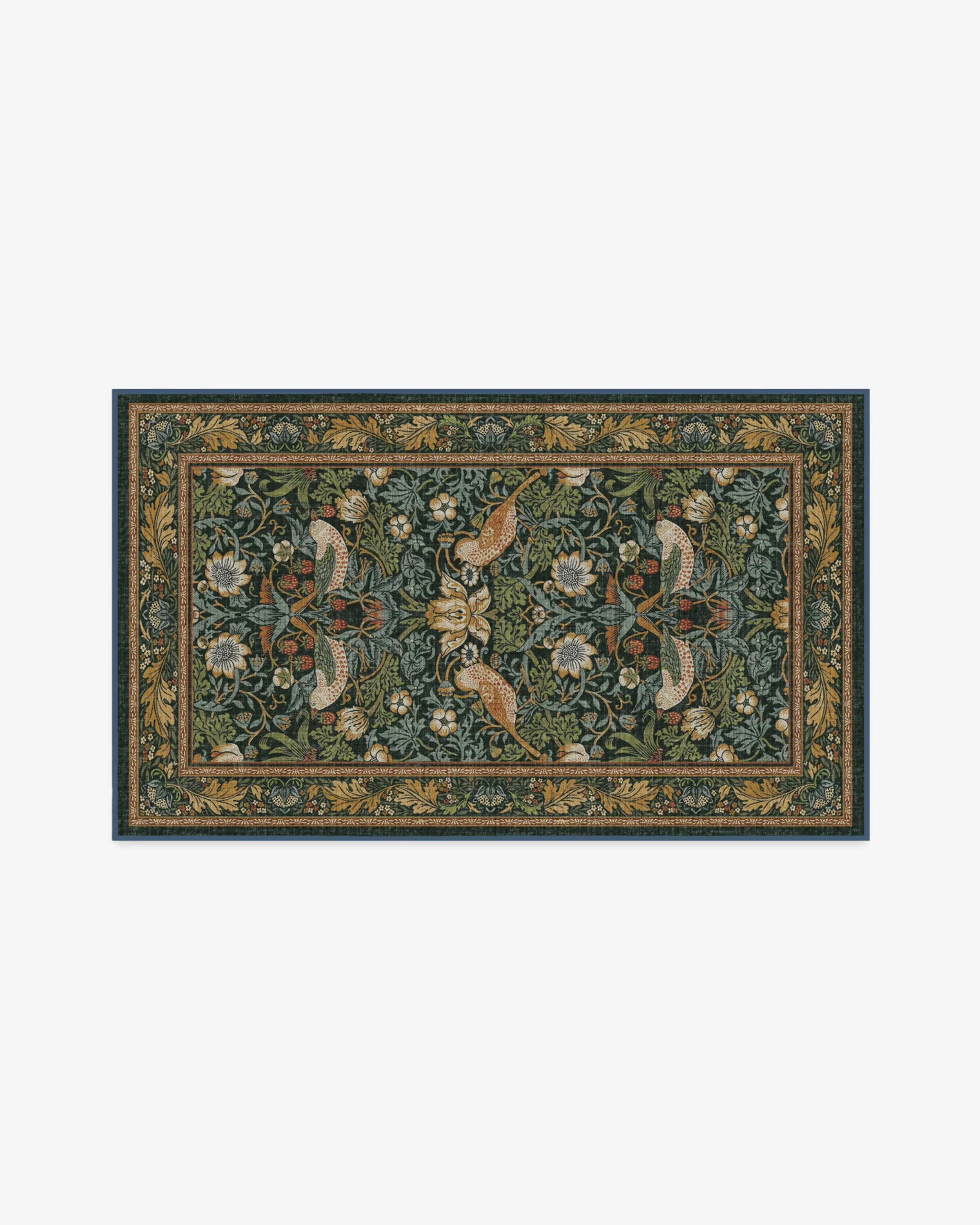 Strawberry Thief Indigo Flatwoven Rug by Morris & Co.