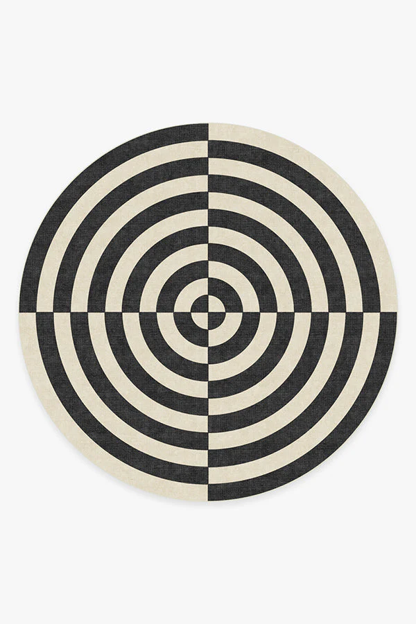 Op Art Charcoal Rug by Jonathan Adler