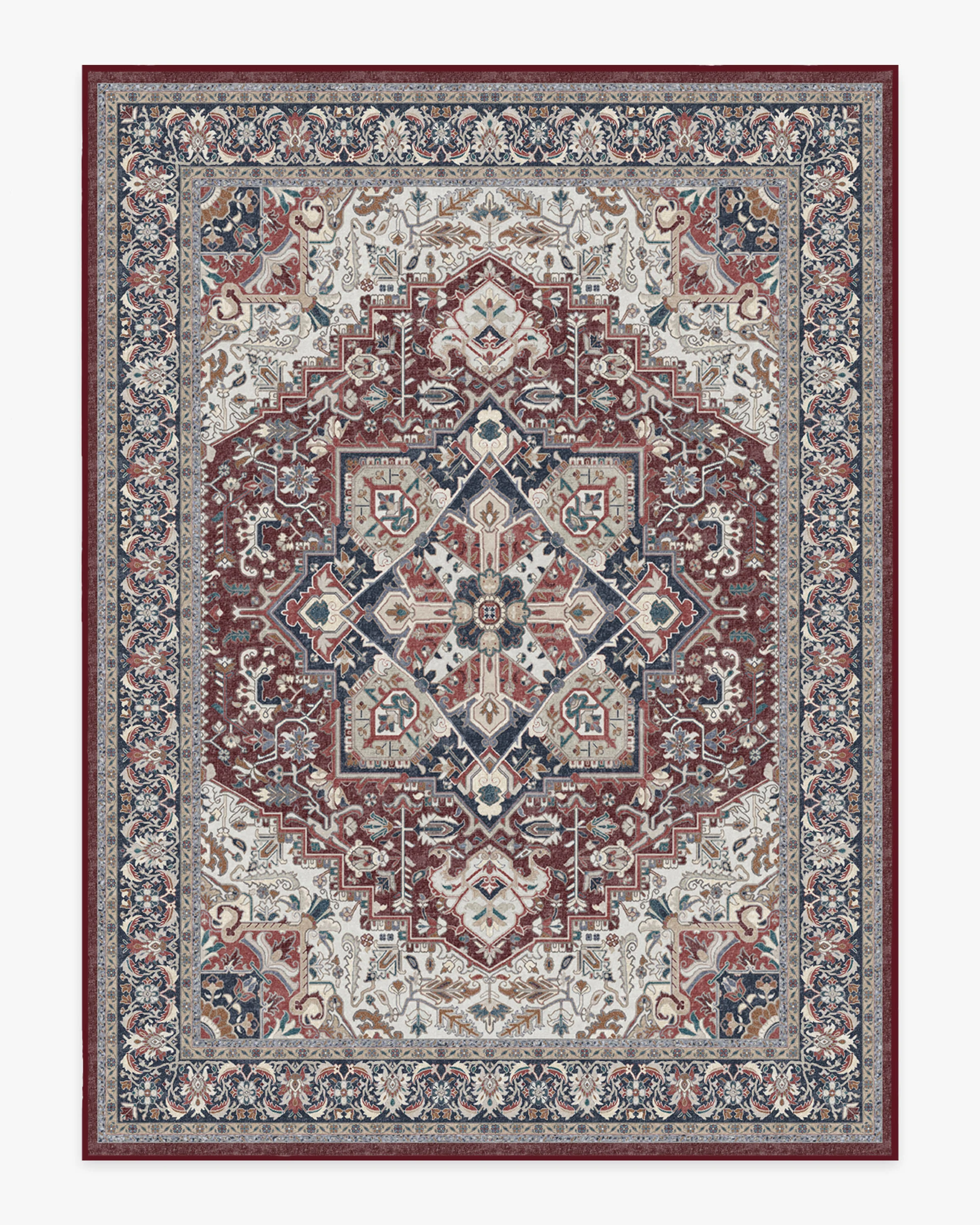 Hendesi Heriz Bordeaux Rug