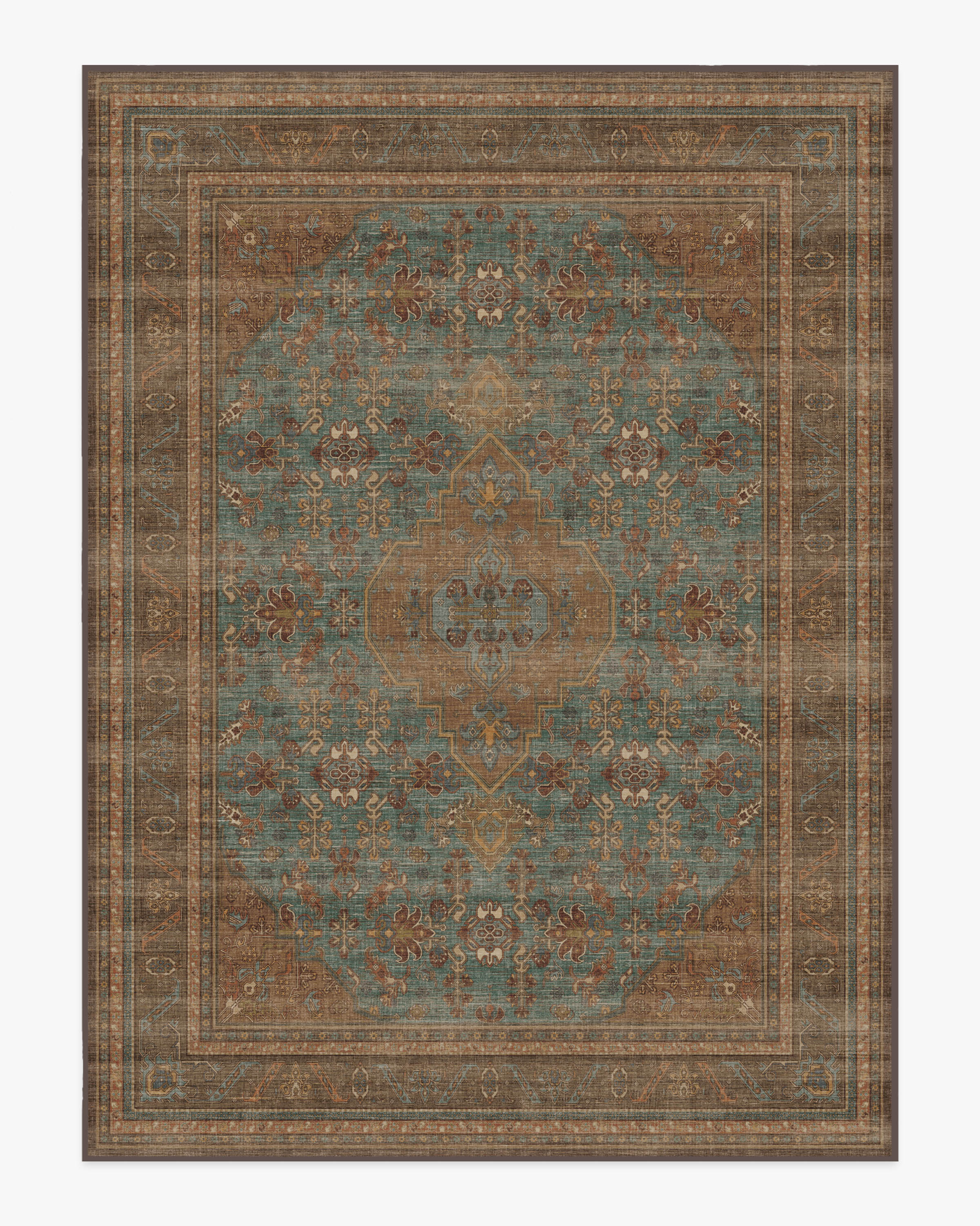 Rowan Teal Blue & Copper Rug