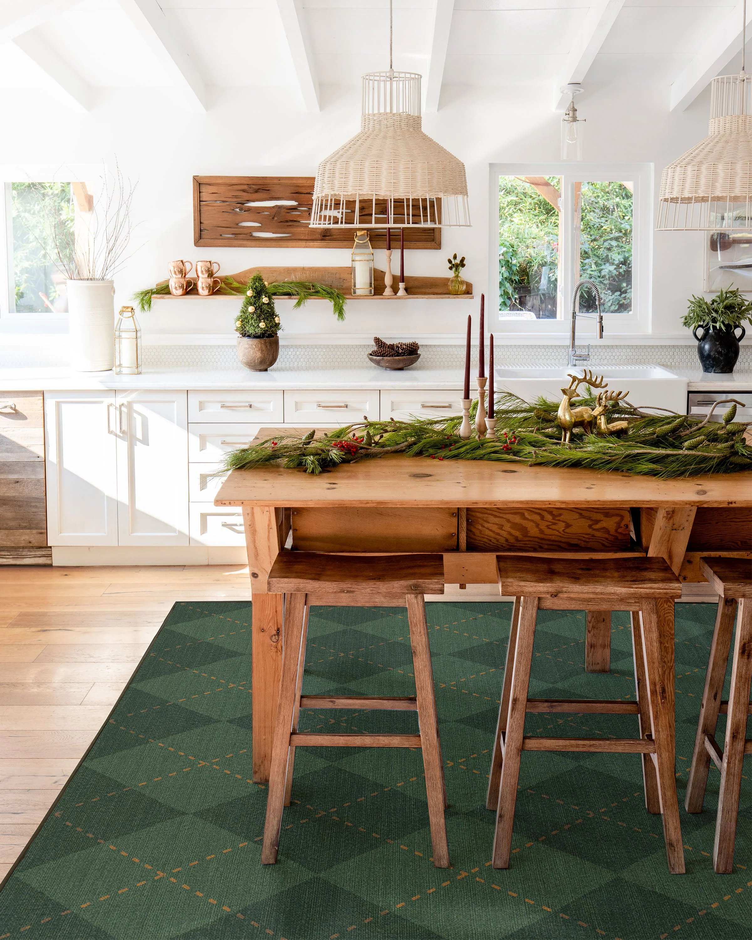 Oliver Argyle Forest Green Flatwoven Rug