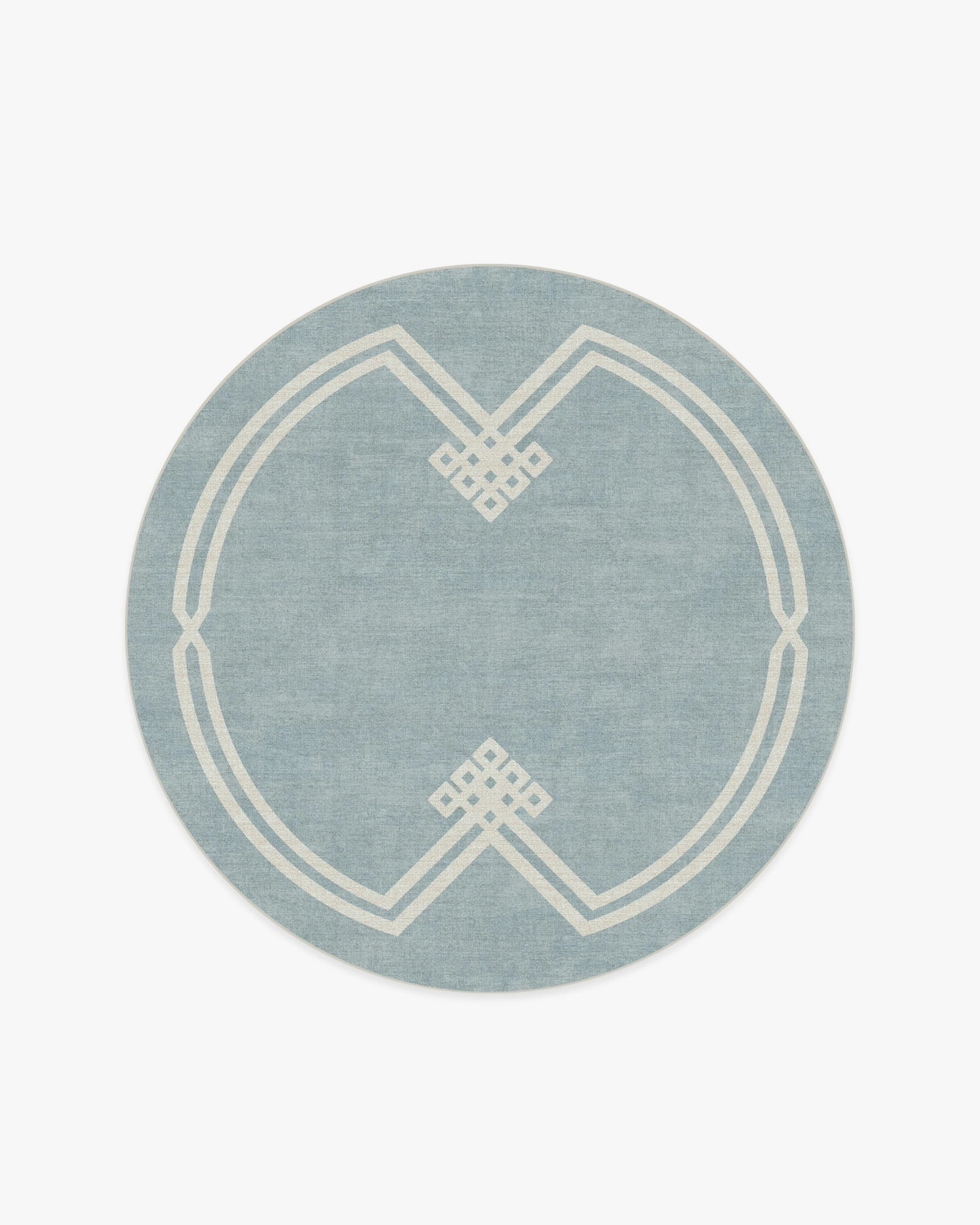 Chrysler Border Chambray Blue Rug by The Hiltons