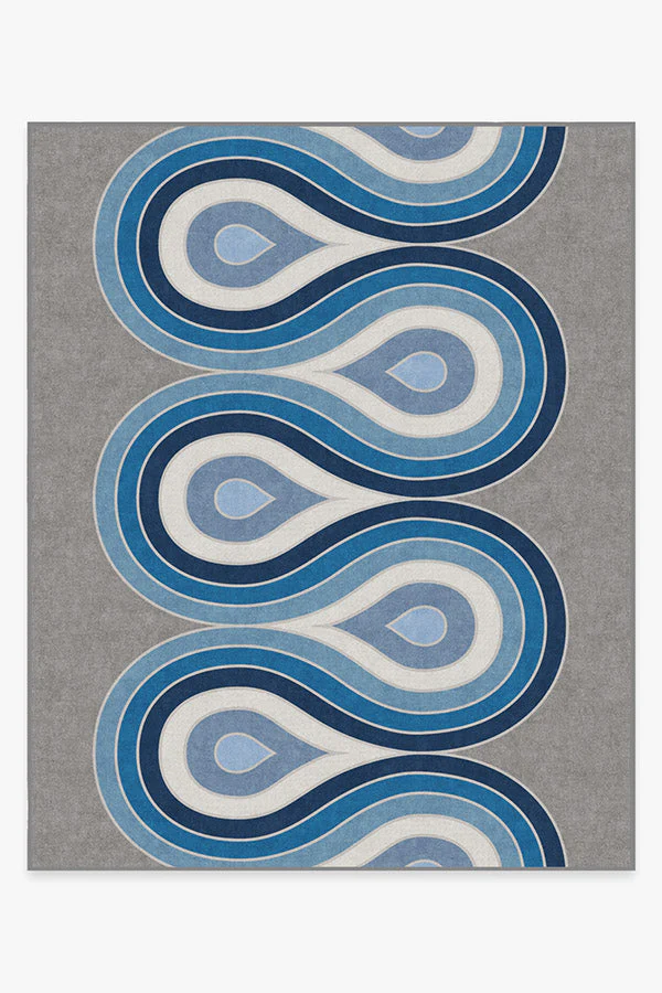 Milano Blue Steel Rug by Jonathan Adler