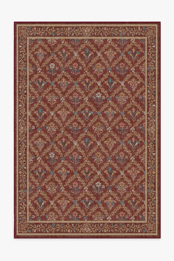 Bellflowers Amber Red Rug by Morris & Co.