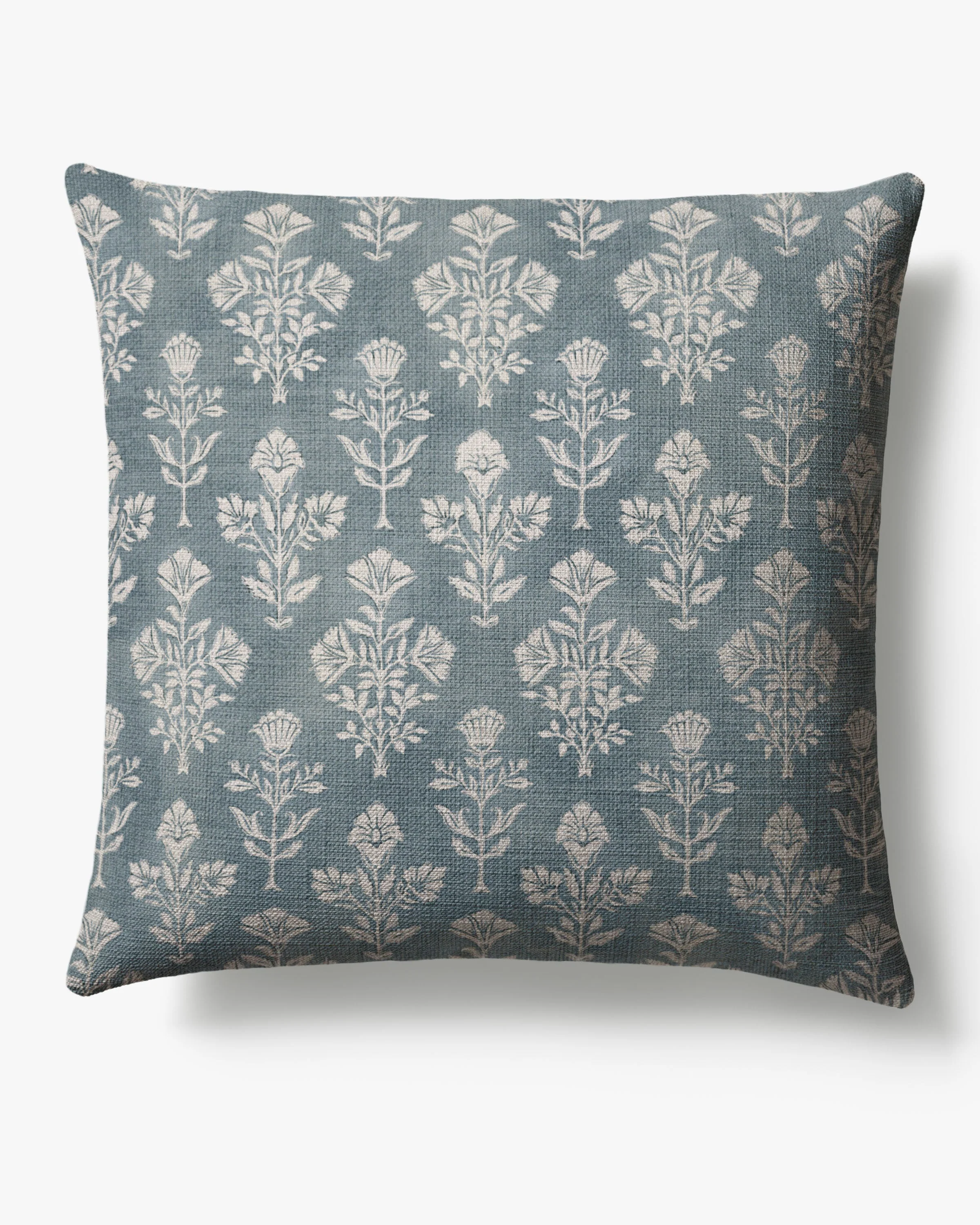 Lauretta Blue Grey Woven Throw Pillow