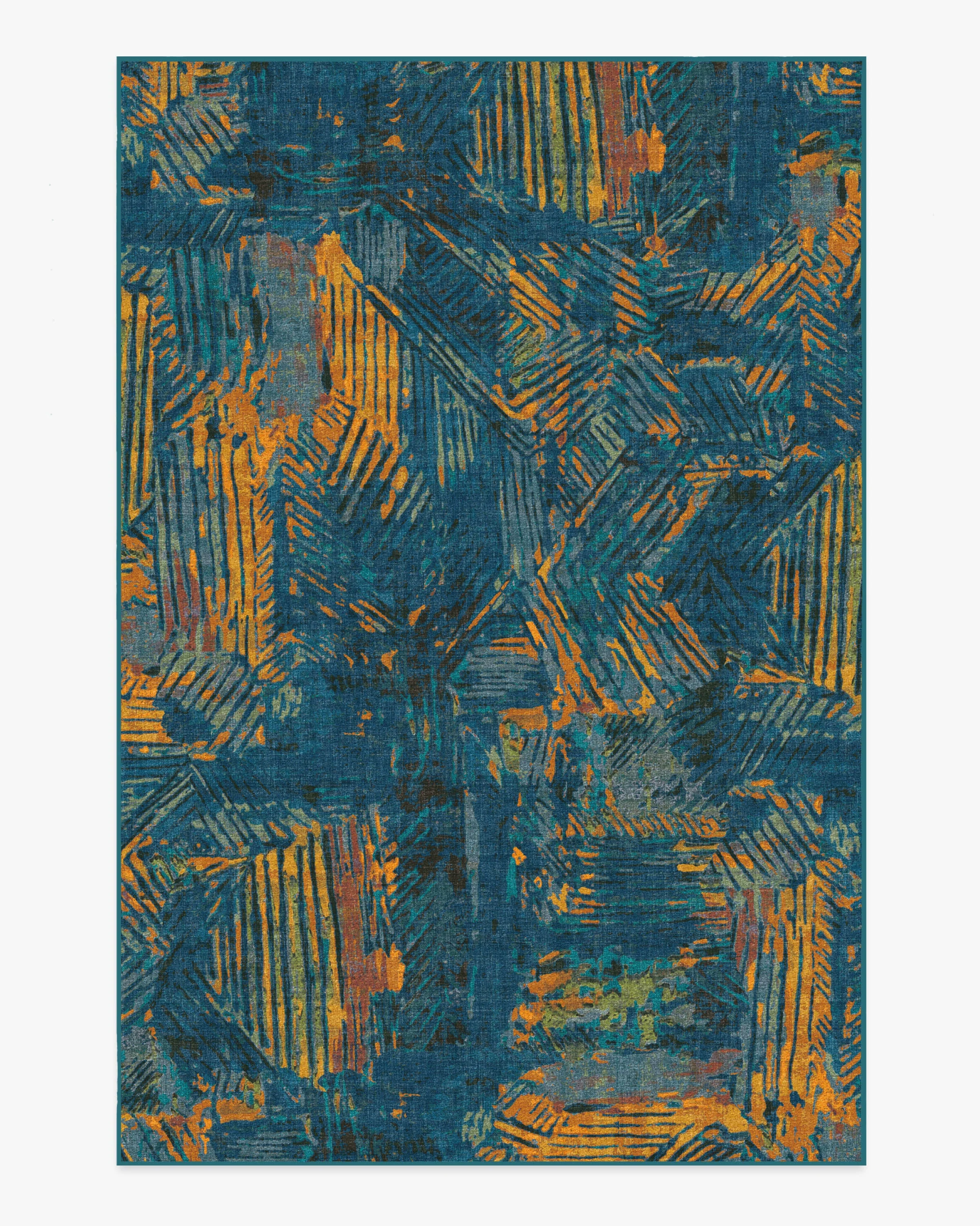 Sgraffito Royal Blue Rug by Malene Barnett