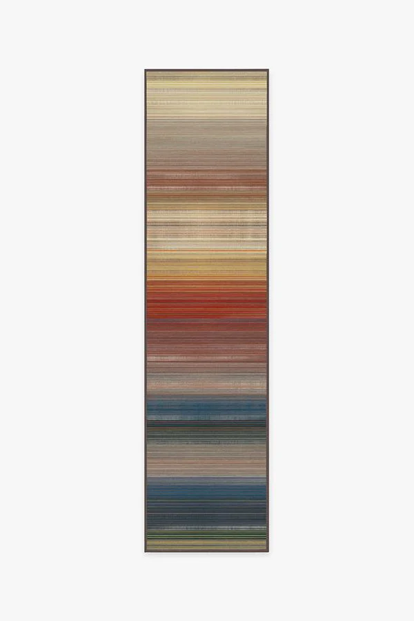 Linear Striped Multicolor Flatwoven Rug