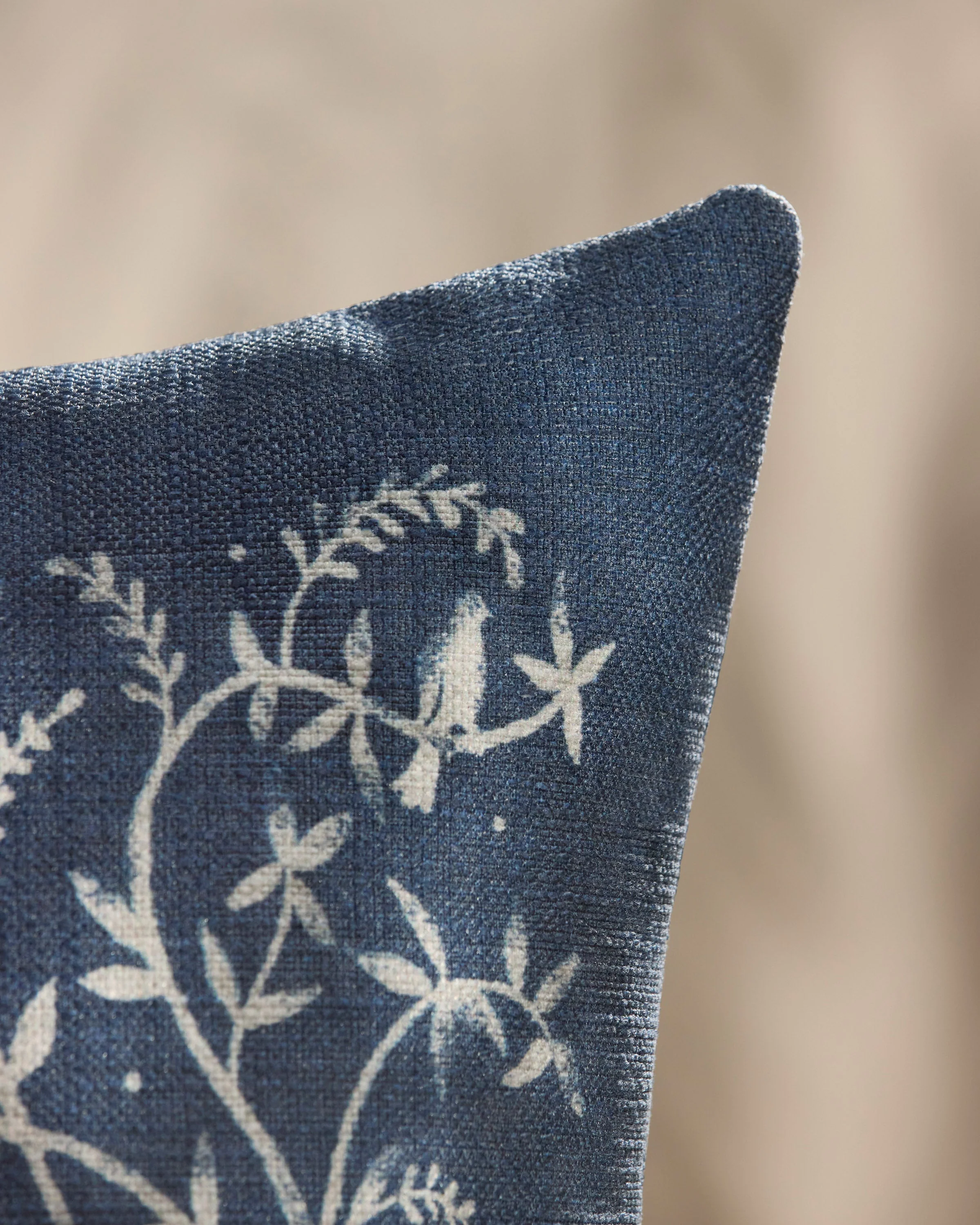 Sylva Navy Woven Throw Pillow