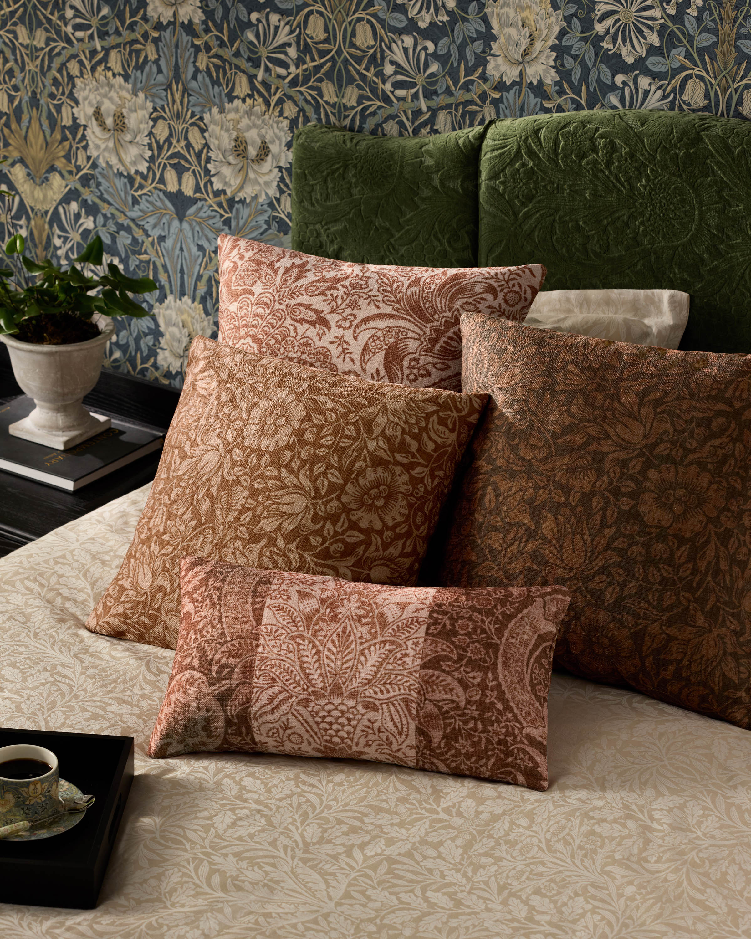 Mallow Rust Woven Throw Pillow by Morris & Co.