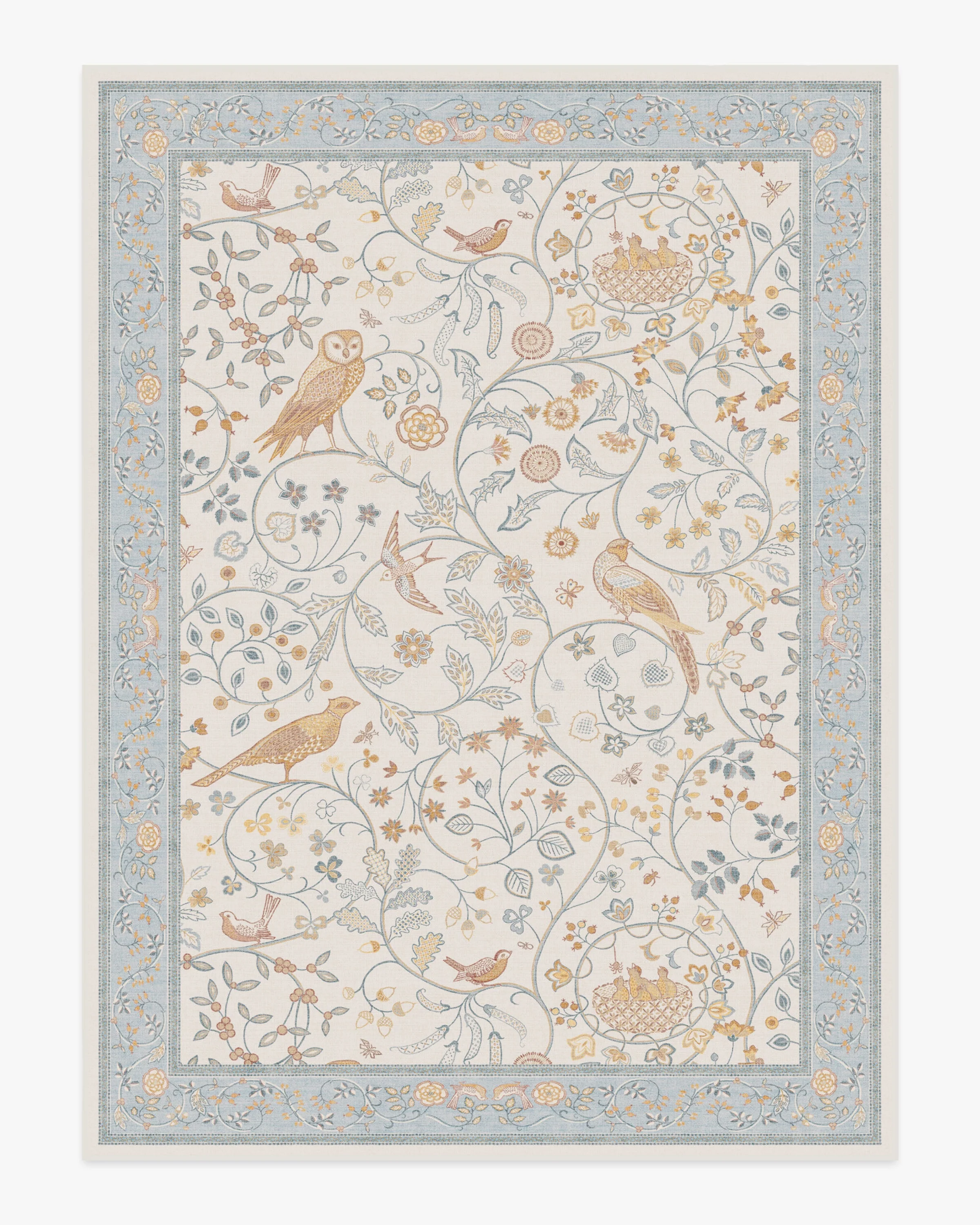 Newill Ivory & Blue Rug by Morris & Co.