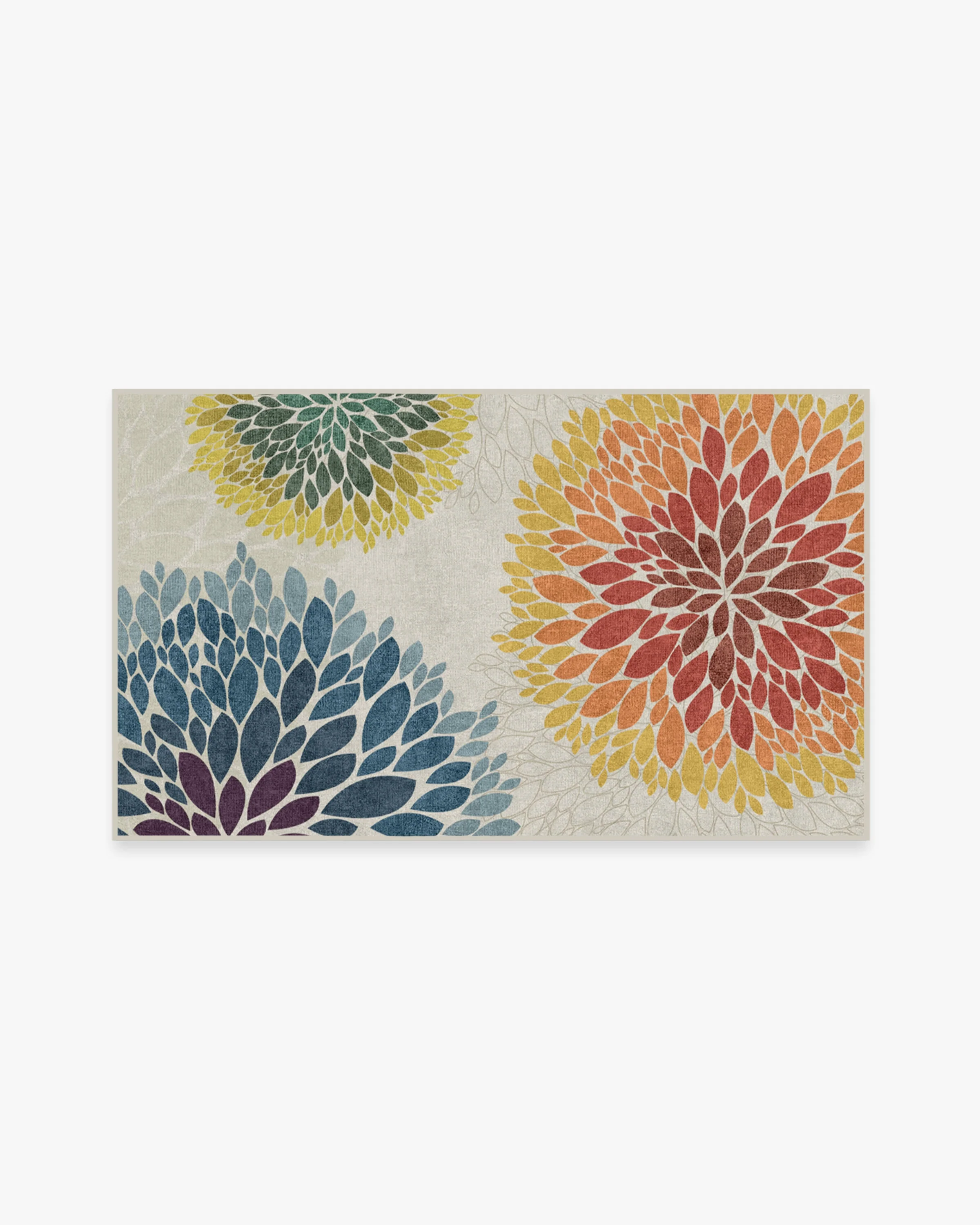 Floral Medallion Multicolor Flatwoven Rug