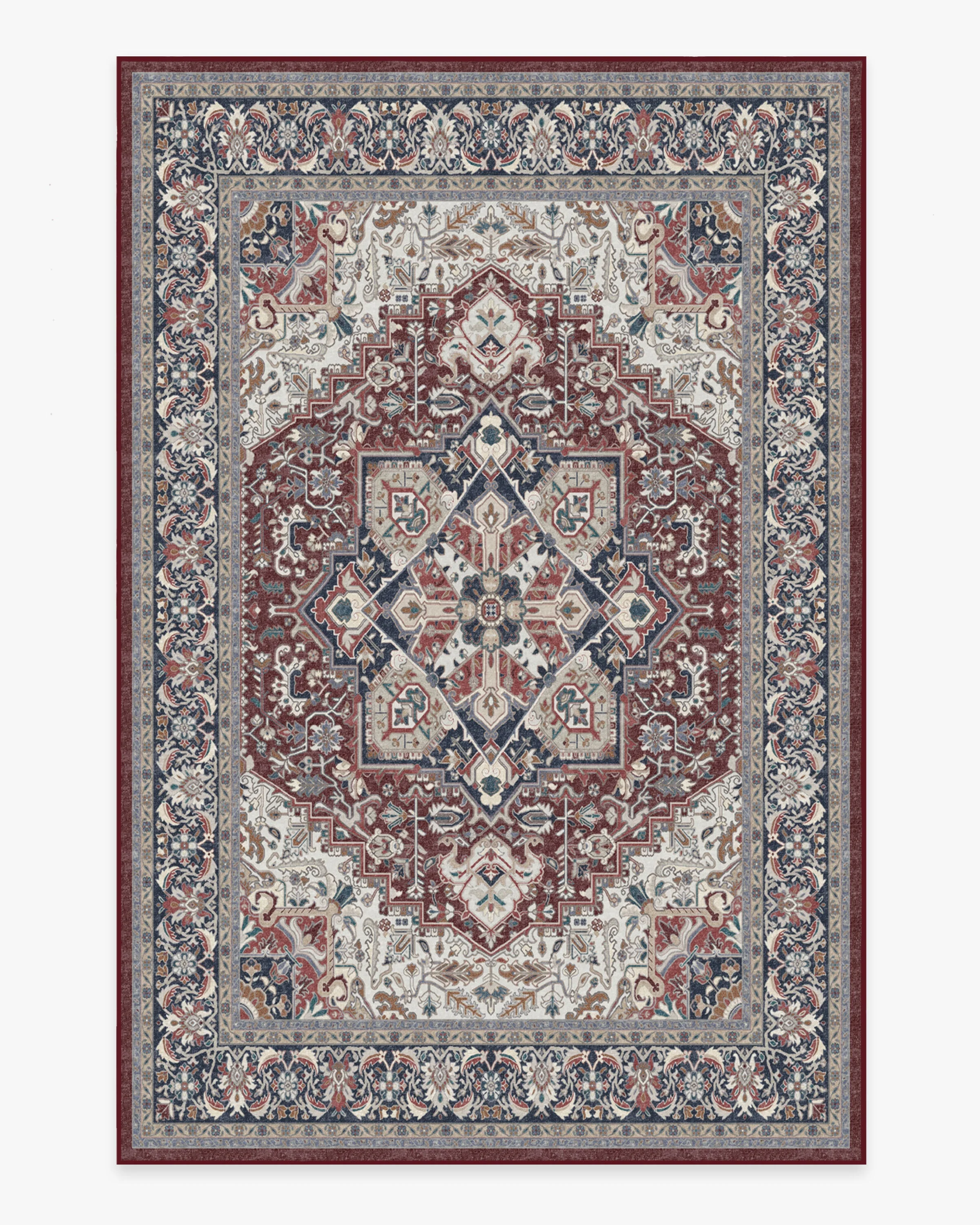 Hendesi Heriz Bordeaux Rug