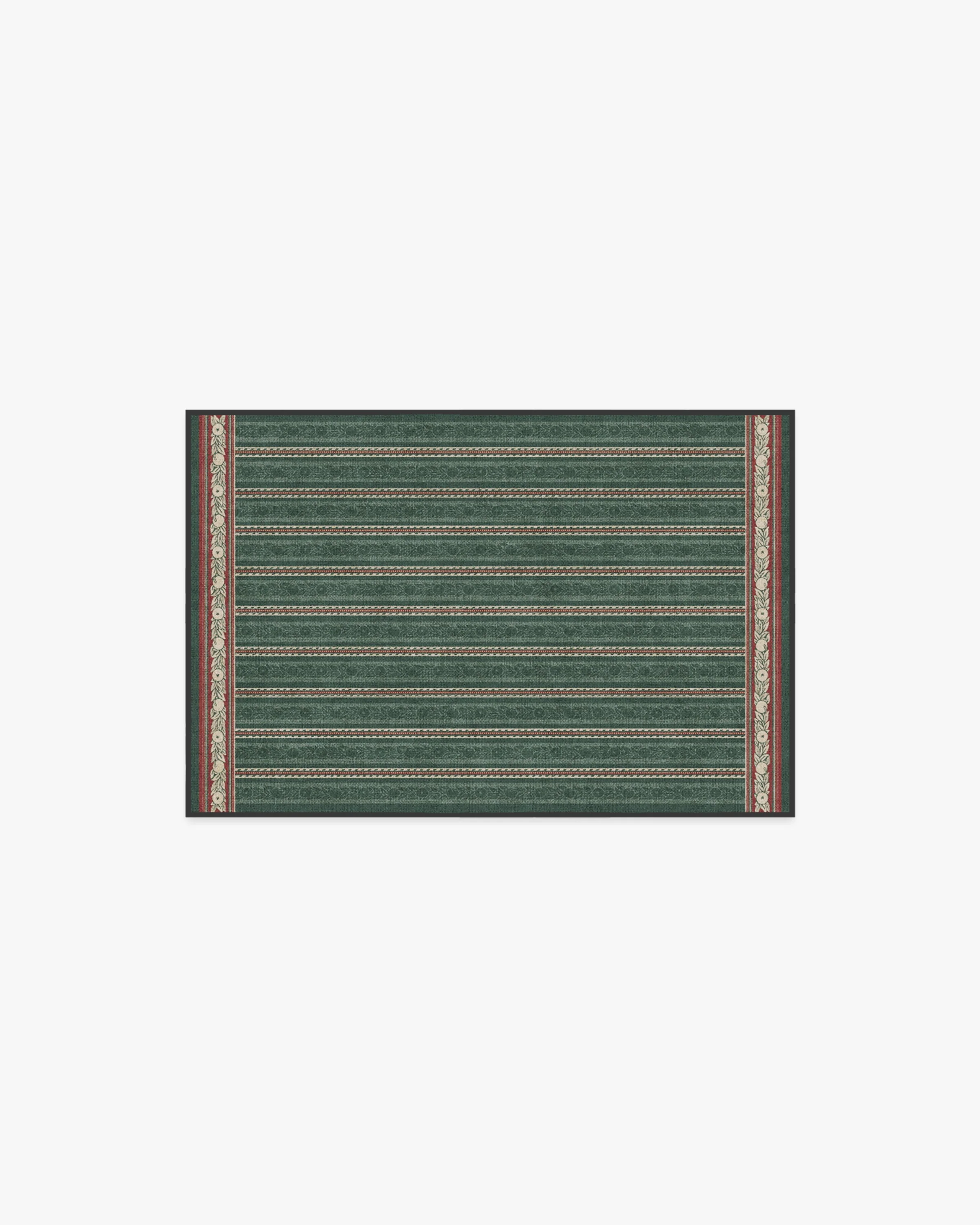 Fruit Stripe Spruce Green Flatwoven Rug by Morris & Co.