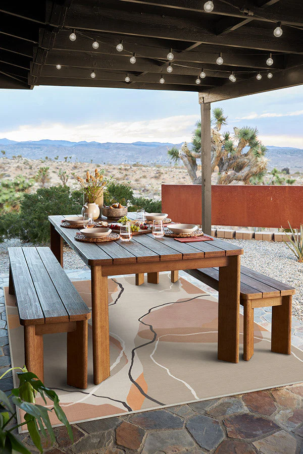 Petra Copper Rose Outdoor Rug