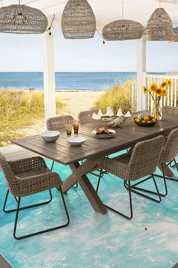 Surfers Ocean Blue Outdoor Rug by Gray Malin