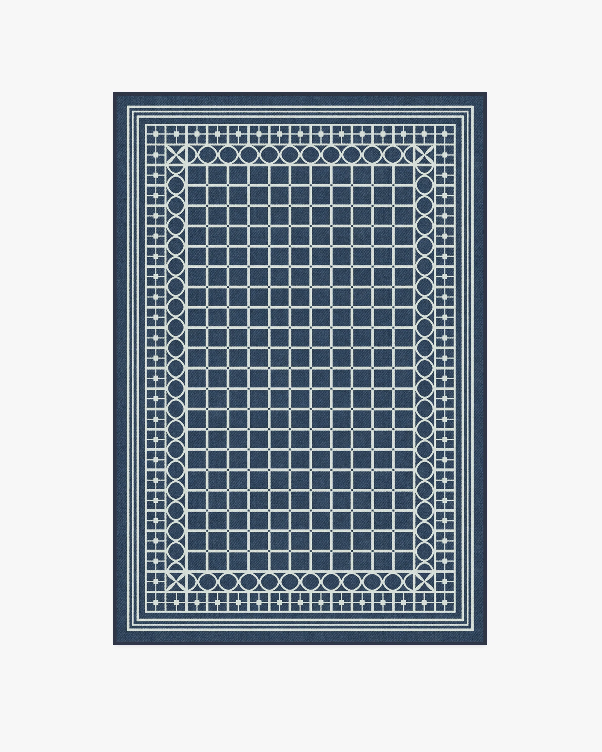 Palm Beach Navy Flatwoven Rug by Gray Malin