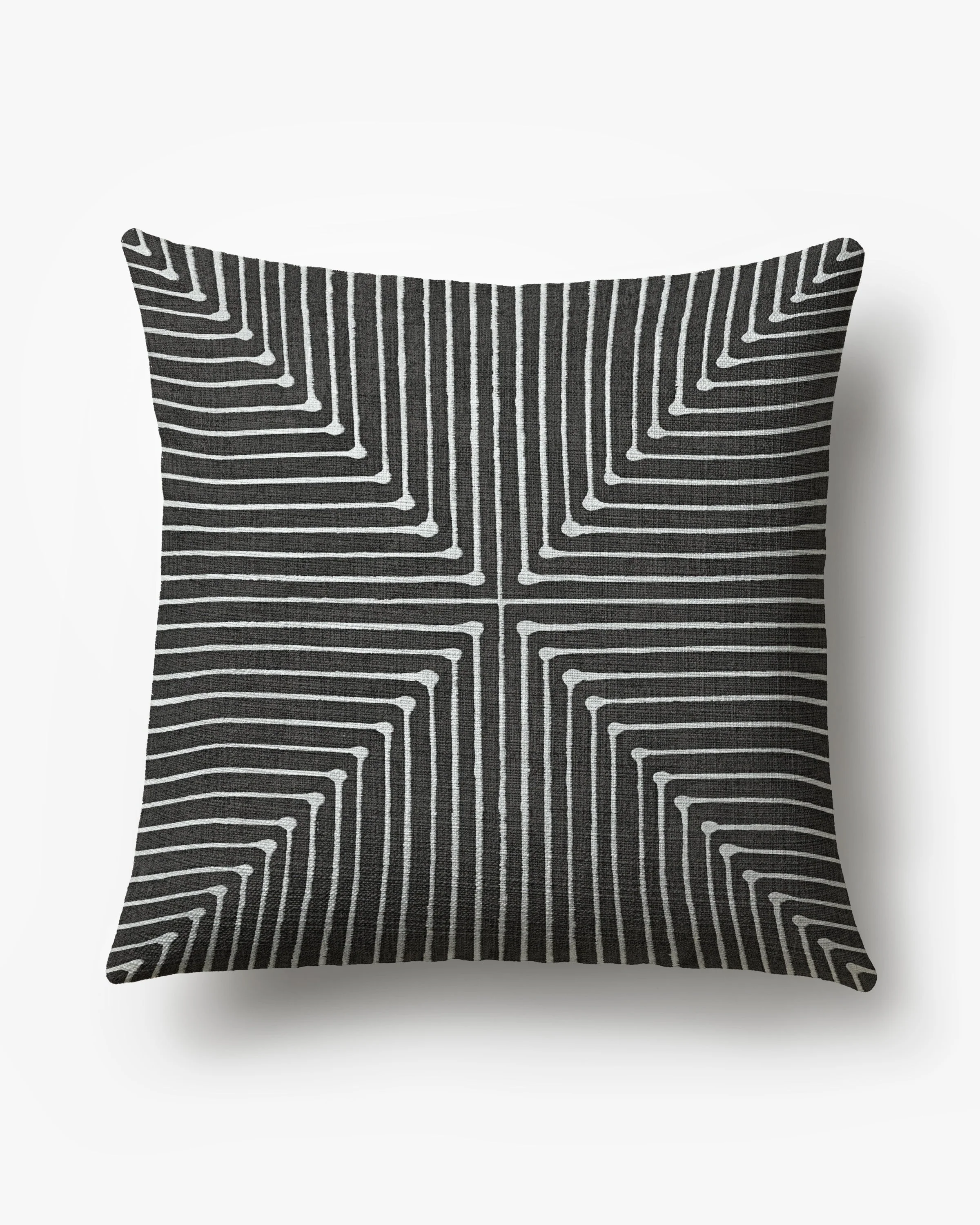Inkdrop Charcoal Woven Throw Pillow by Jonathan Adler