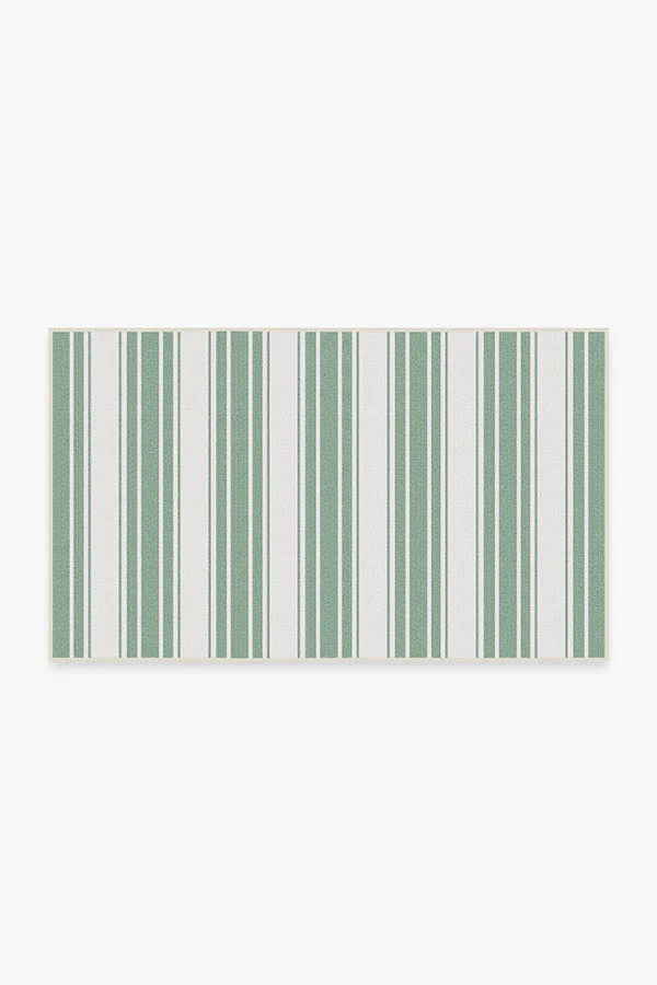Marina Stripe Sage Green Outdoor Rug