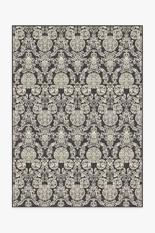 Mickey Damask Charcoal Flatwoven Rug