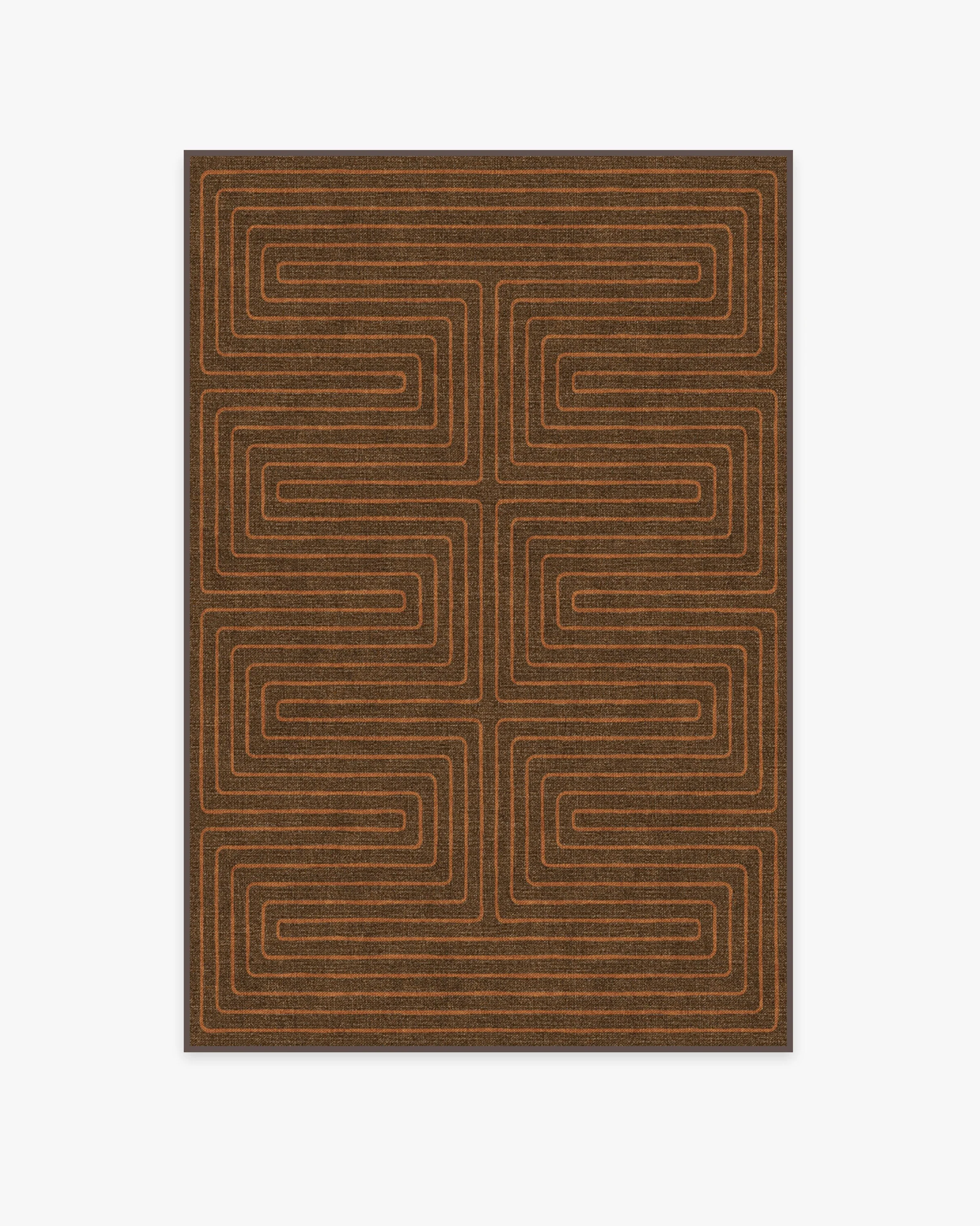 Labyrinth Brown & Orange Flatwoven Rug by Jonathan Adler