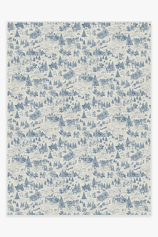 Winter Toile Blue Rug