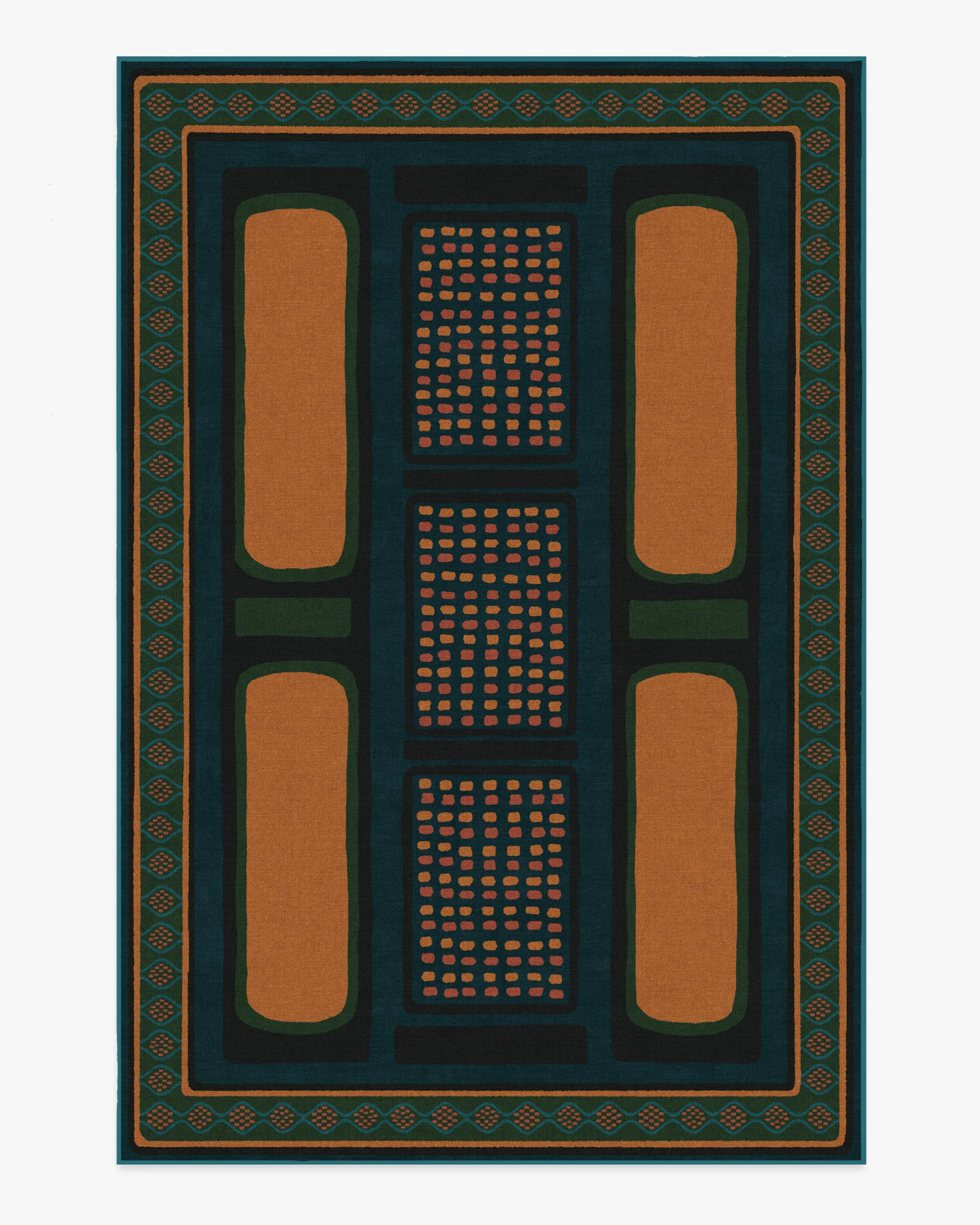 Nerissa Teal & Gold Rug by Architectural Digest