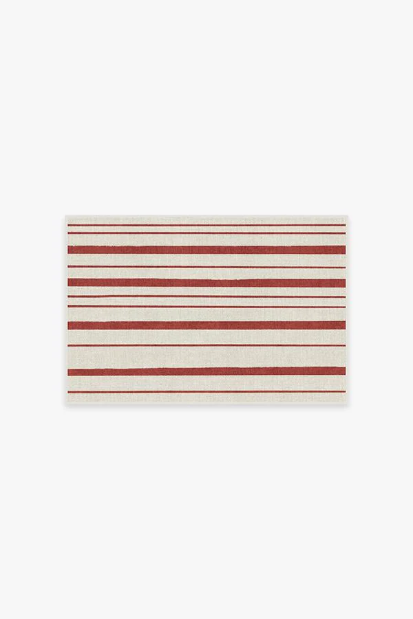 Hudson Stripe Red Flatwoven Rug