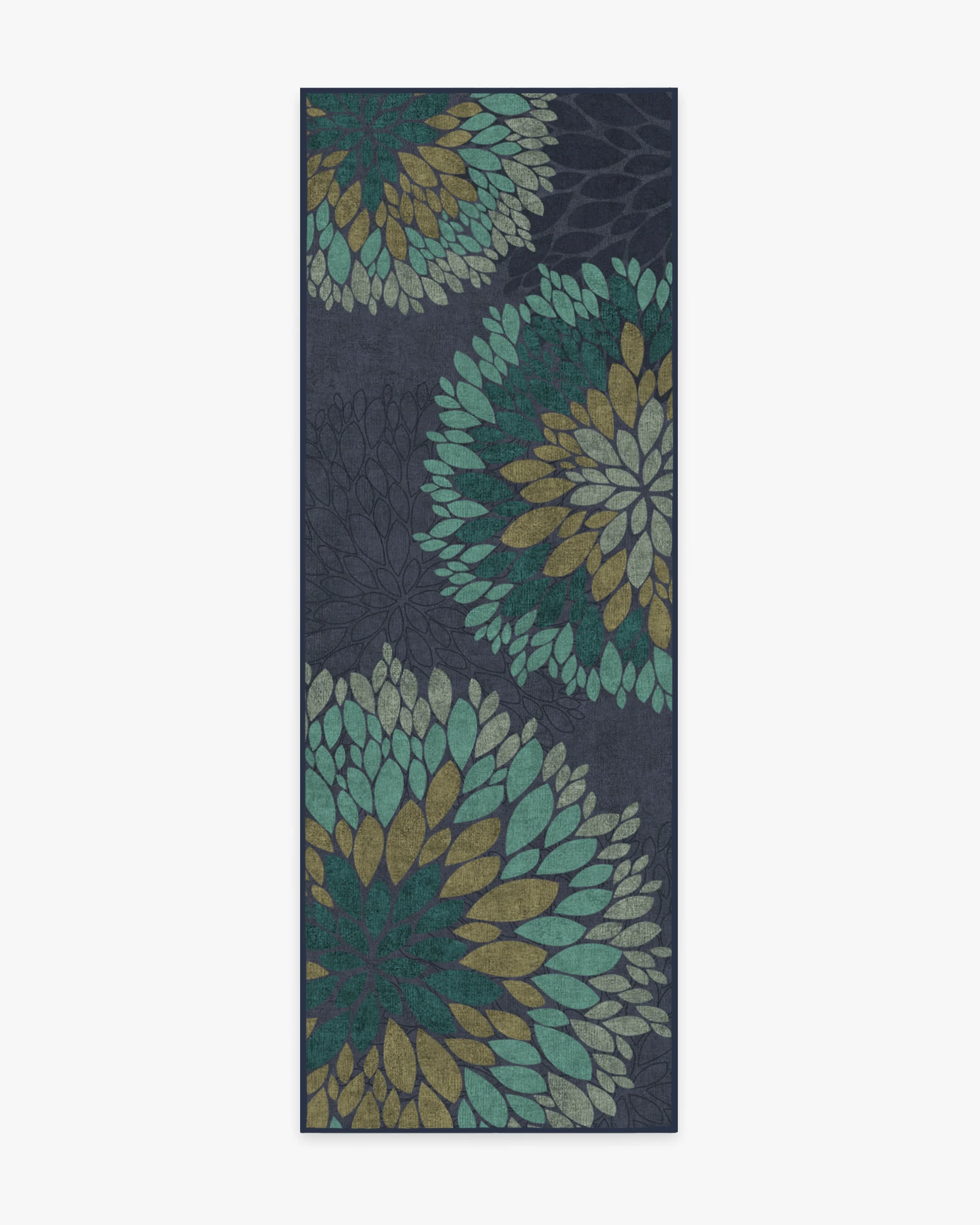 Floral Medallion Navy Rug
